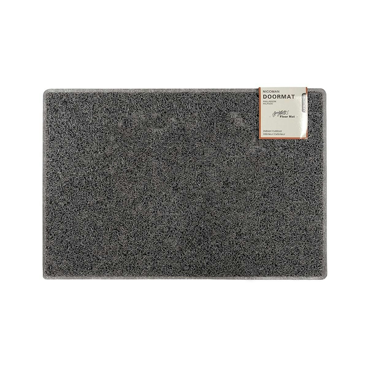 Rackhams Grey Plain Medium Doormat In - Vinyl - 1
