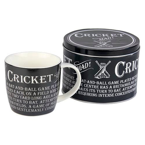 Rackhams Men's Black/White Cricket Mug In Tin