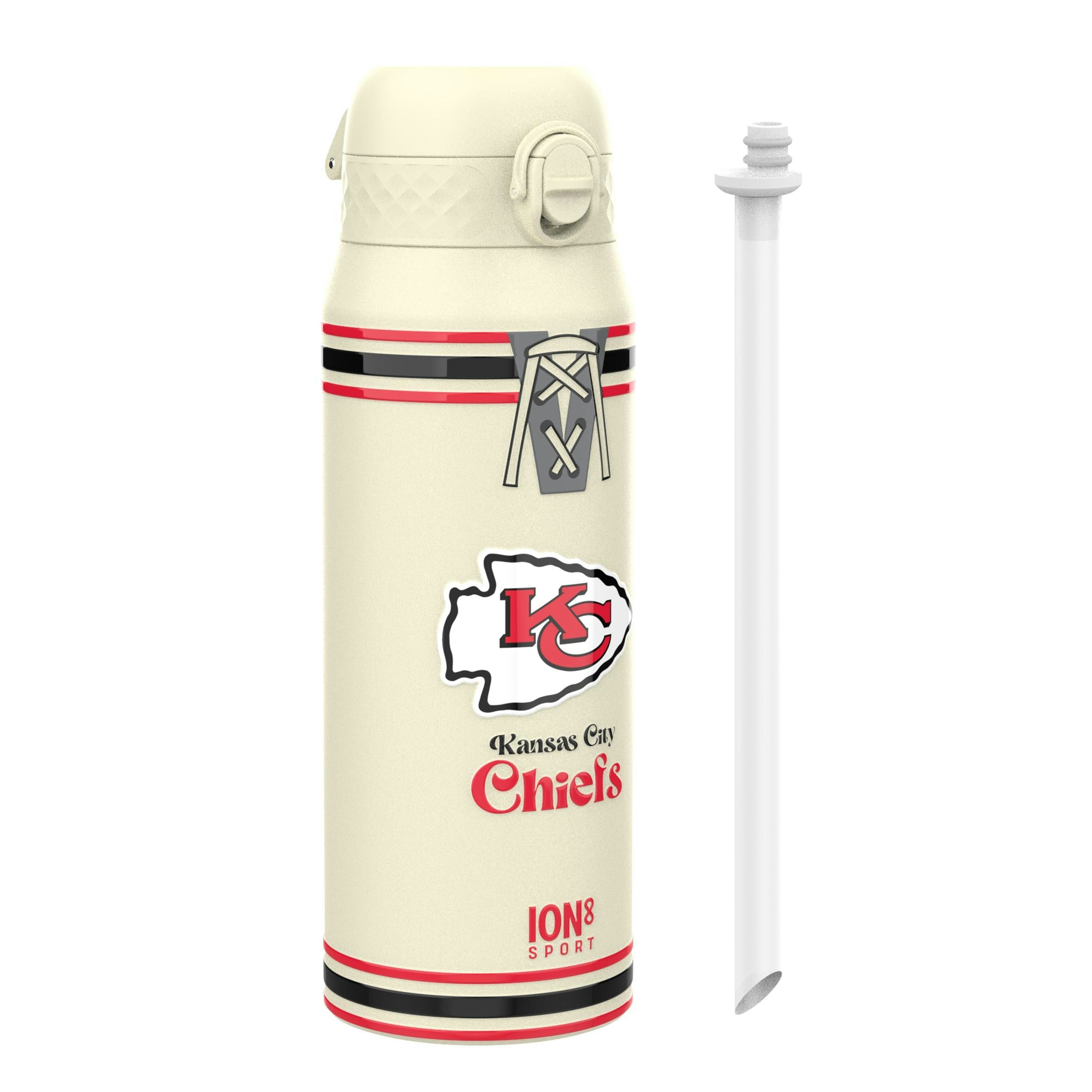 Rackhams Nfl X Ion8 Insulated Steel Water Bottle, Nfl Chiefs, 750Ml (24Oz)
