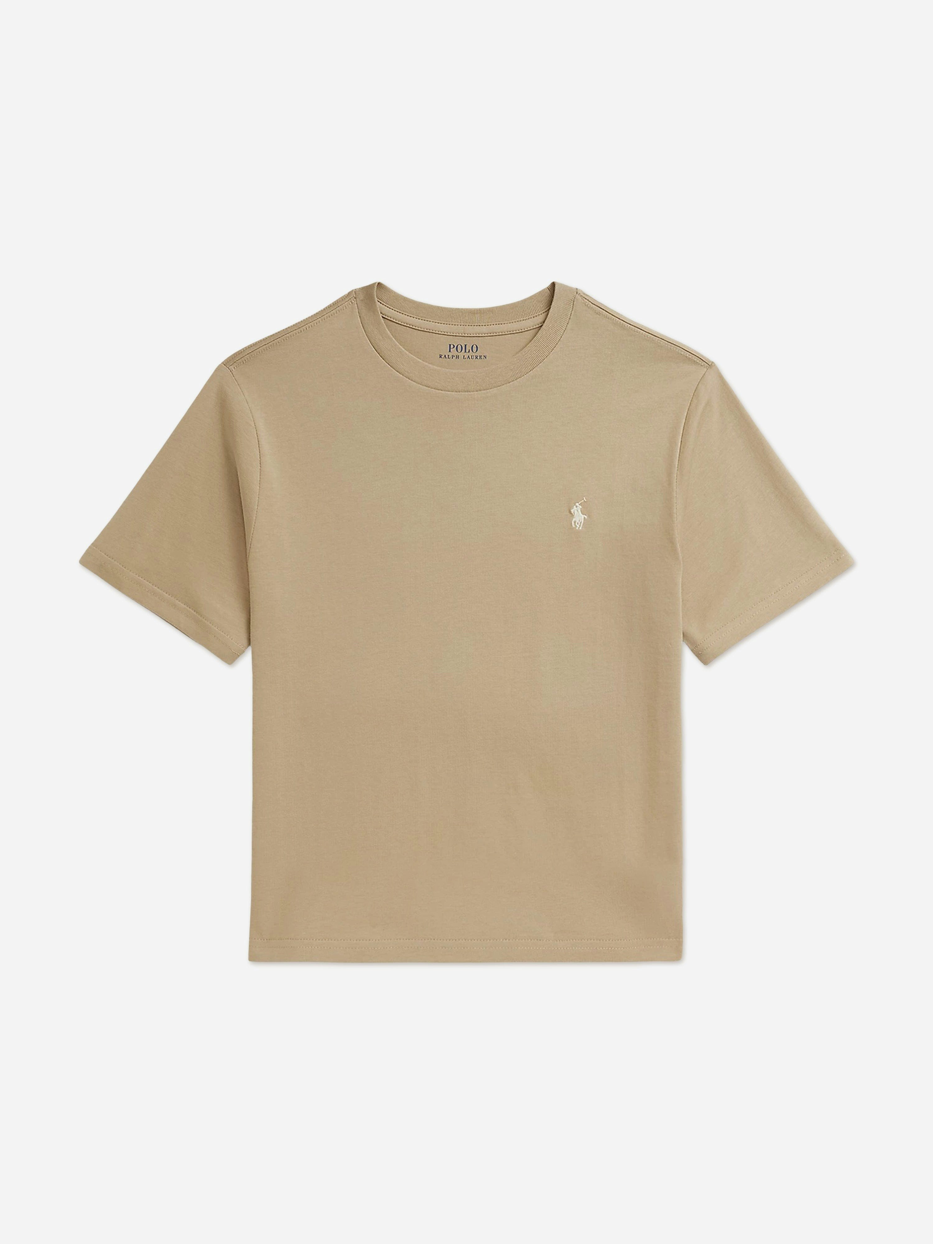 Ralph Lauren Kids Boys Beige Ralph Lauren Jersey Logo T-Shirt In - 5 Yrs