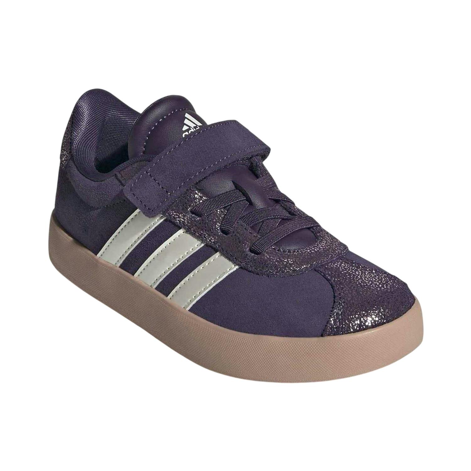 Adidas Kids Vl Court 3.0 Suede Trainers - Plum - 2 Uk Child - Plum - 100% Mixed