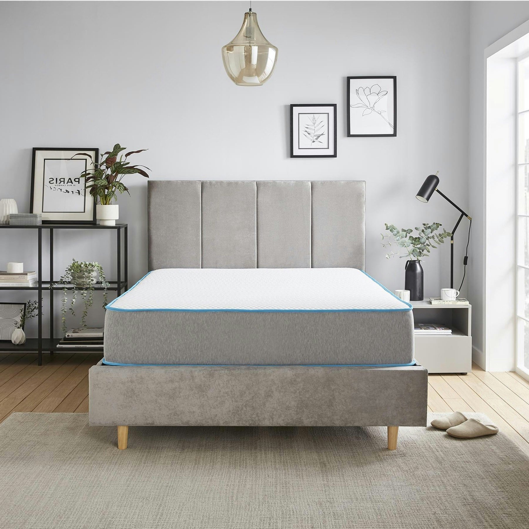 Rackhams Grey Premium Comfort Bubble Hybrid Mattress - 23Cm Deep, Soft/Medium Firmness - 1 - 2Ft6 Shorty Small Single Mattress (75Cm X 175Cm)