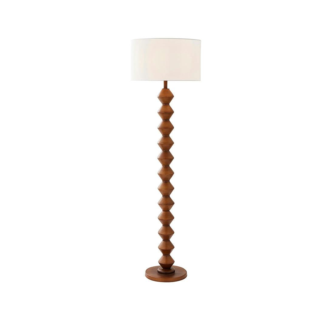 Pagazzi Lighting White/Light Trezza Walnut Floor Lamp