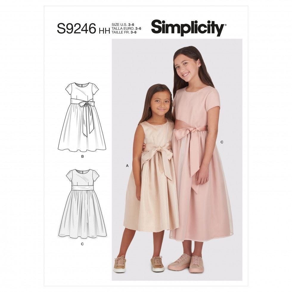 Simplicity Sewing Pattern 9246, Dresses For Kids, Teenagers, Hh (3-4-5-6) - Intermediate - Hh (3-4-5-6)