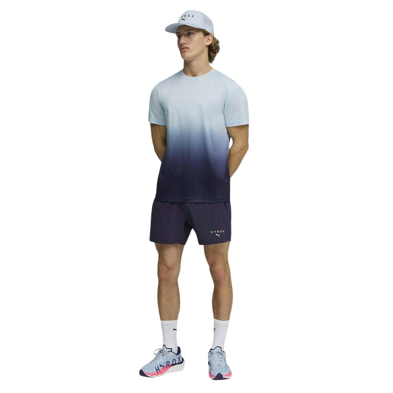 Puma Men's Hyrox Ombre Athletic T-Shirt - Deep Plum - Xxl - Deep Plum - 100% Polyester