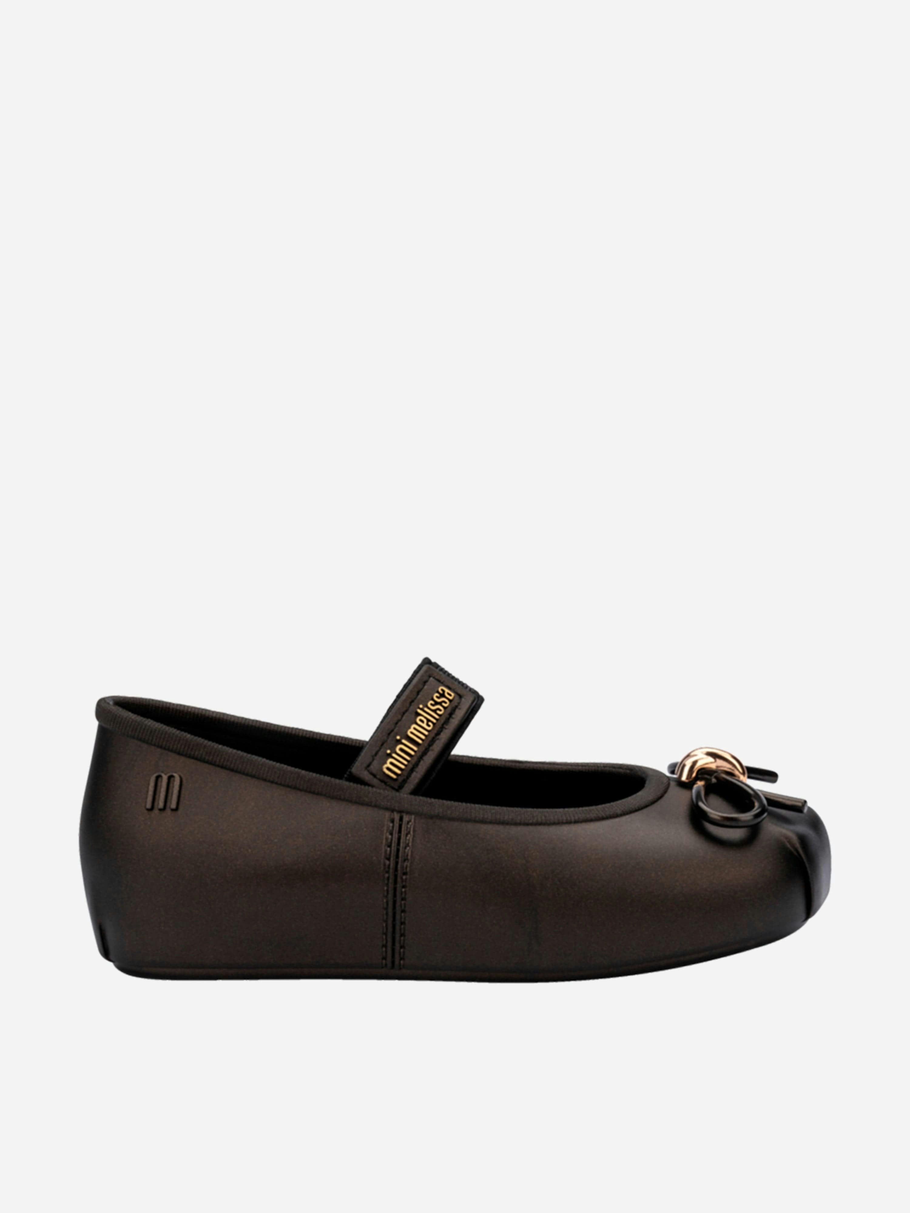 Mini Melissa Girls Black Sophie Ballet Flats In - Eu 35 Uk 3