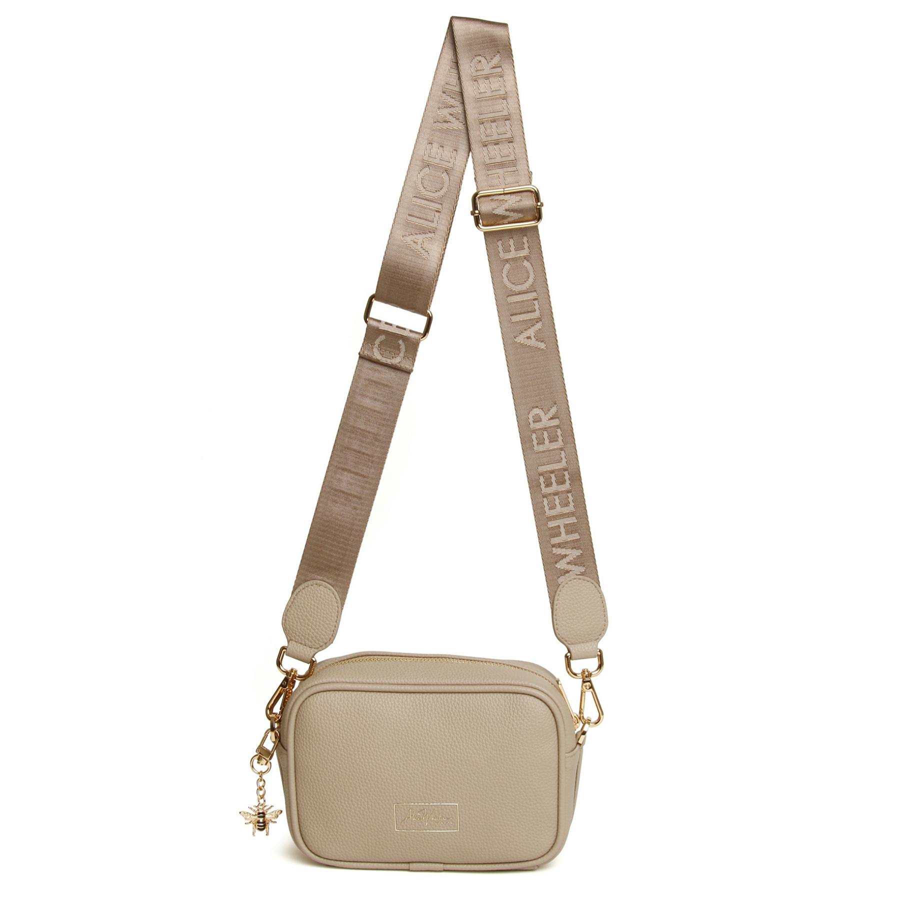 Alice Wheeler Gold Mini Soho Bee Crossbody Bag - Stone
