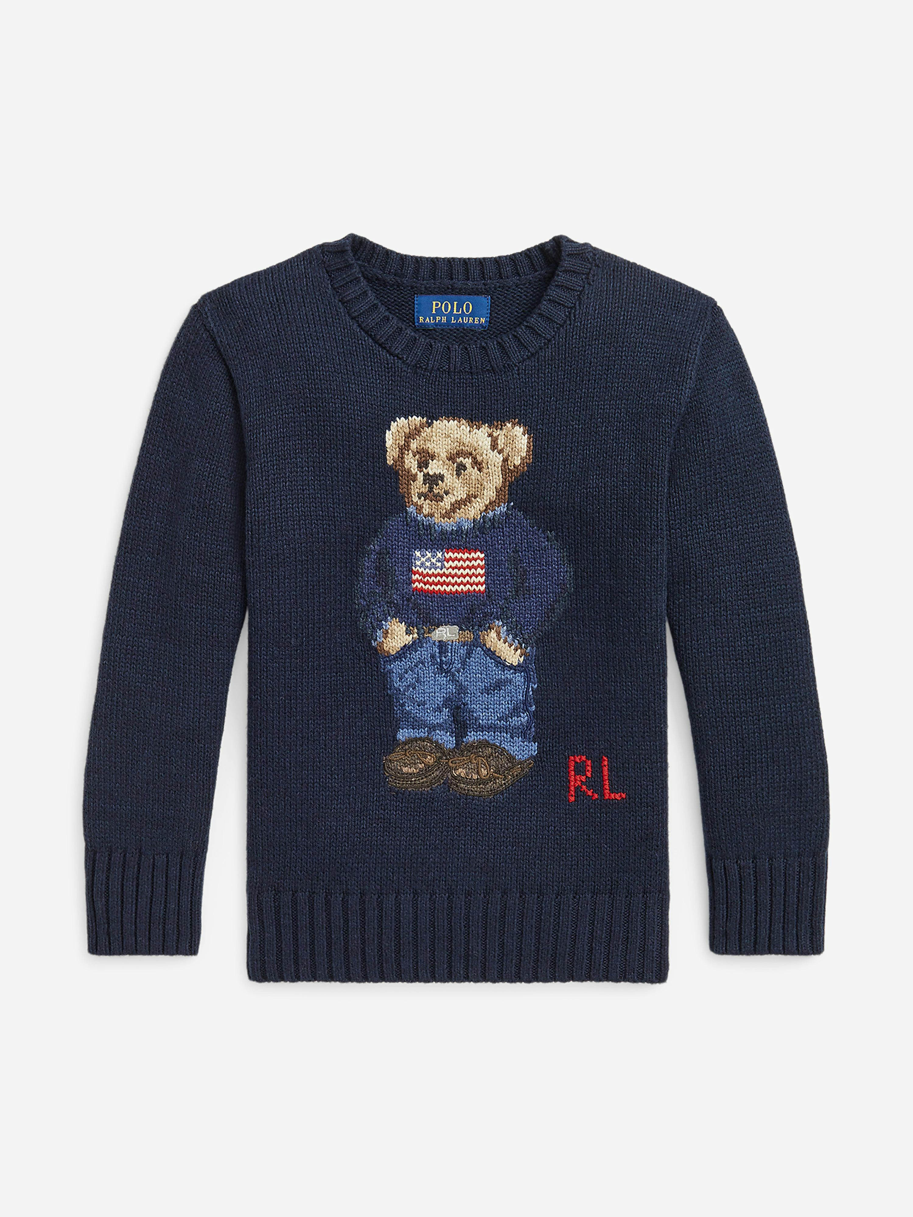 Ralph Lauren Kids Boys Blue Ralph Lauren Polo Bear Jumper In Navy - 3 Yrs