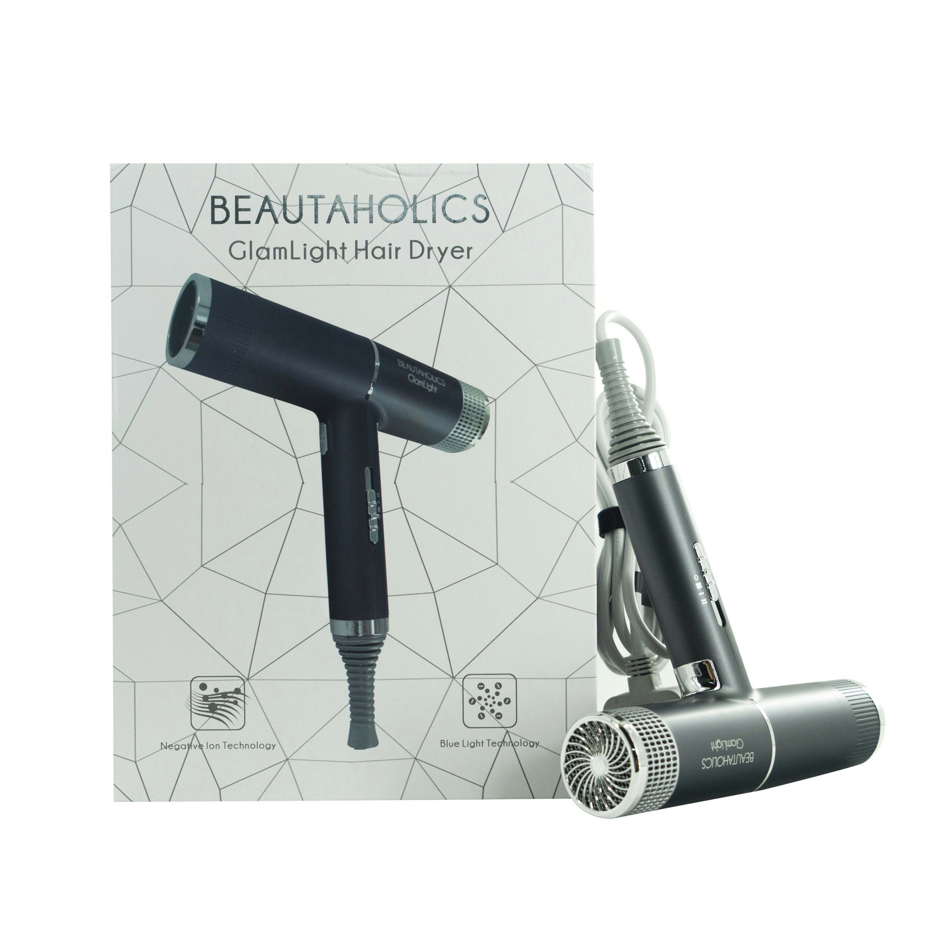 Beautaholics Blue/Light Glam Ultra Lightweight Hair Dryer 250G - Charcoal