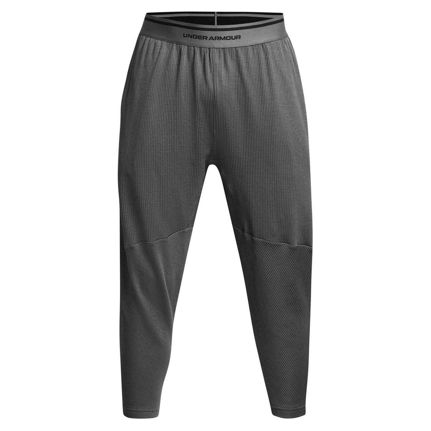 Under Armour Men's Grey Ribbed Jogging Bottoms - S R - 94% Polyester/6% Elastane