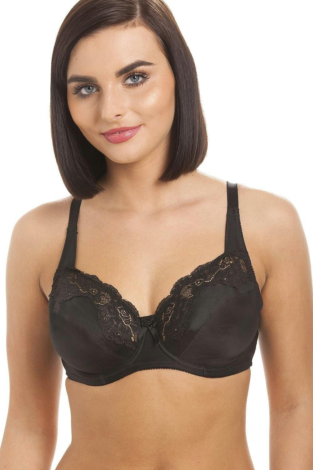 Camille Women's Black Non Padded Underwired Lace Bra - 38B