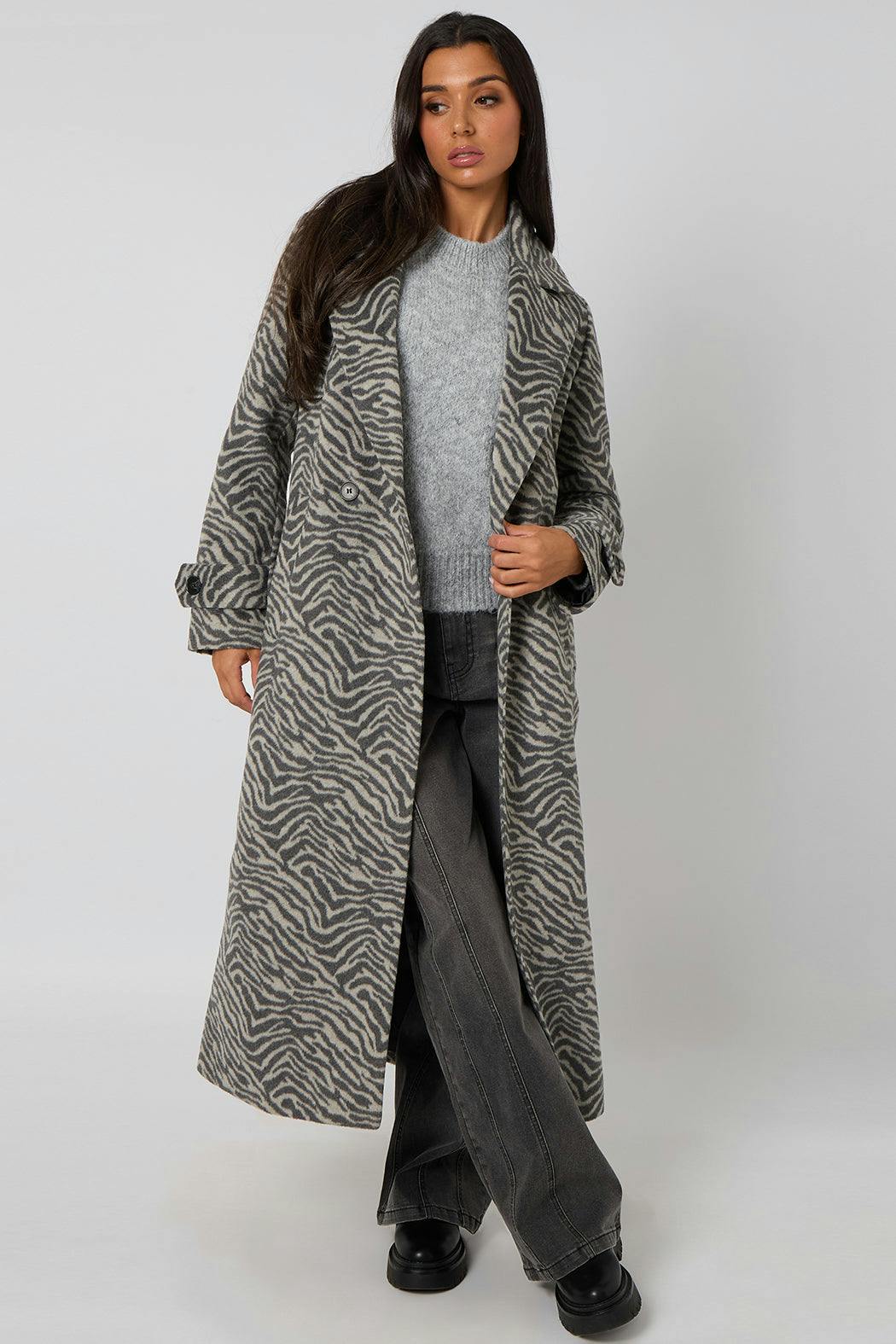 Urban Bliss Longline Zebra Formal Coat - 8