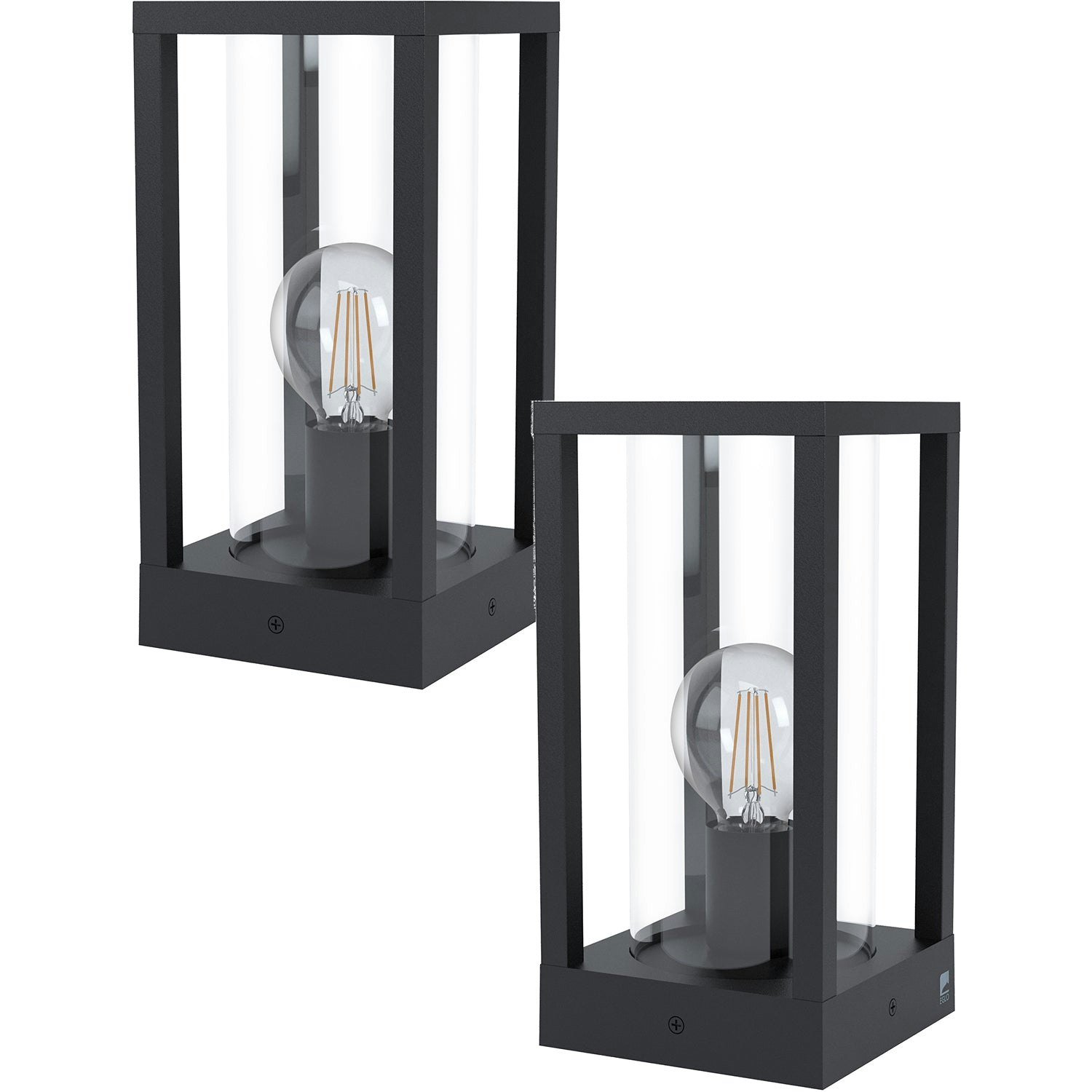 Rackhams Light/Black Pack Ip44 Outdoor Bollard Cast Aluminium Box 40W E27 Lamp Post Size 2