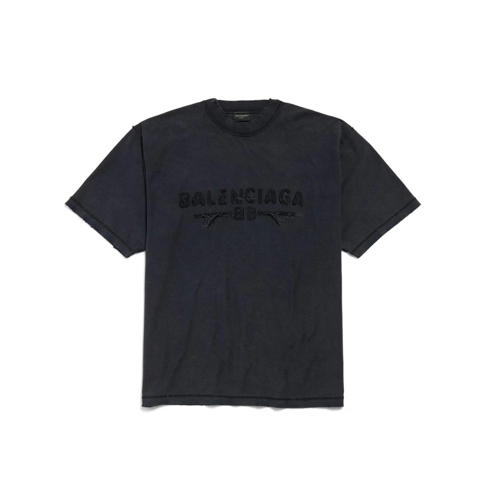 Balenciaga Black Logo Patch Inside-Out T-Shirt In - Xs