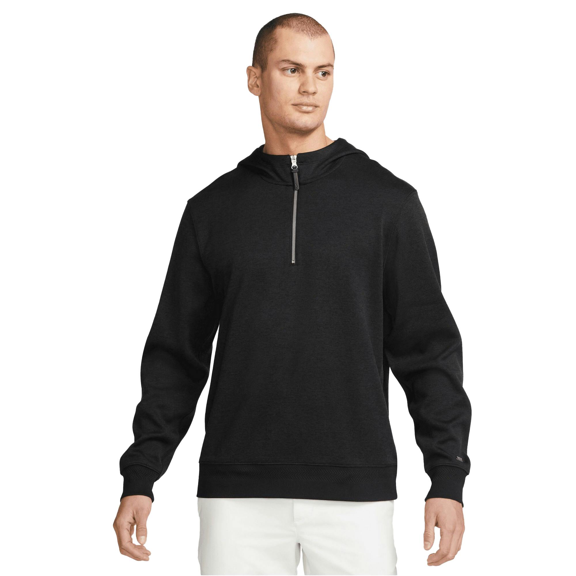 Nike Men's Black/Silver Dri-Fit Golf Hoodie - /Brushed - /Brushed - Xl - 100% Polyester