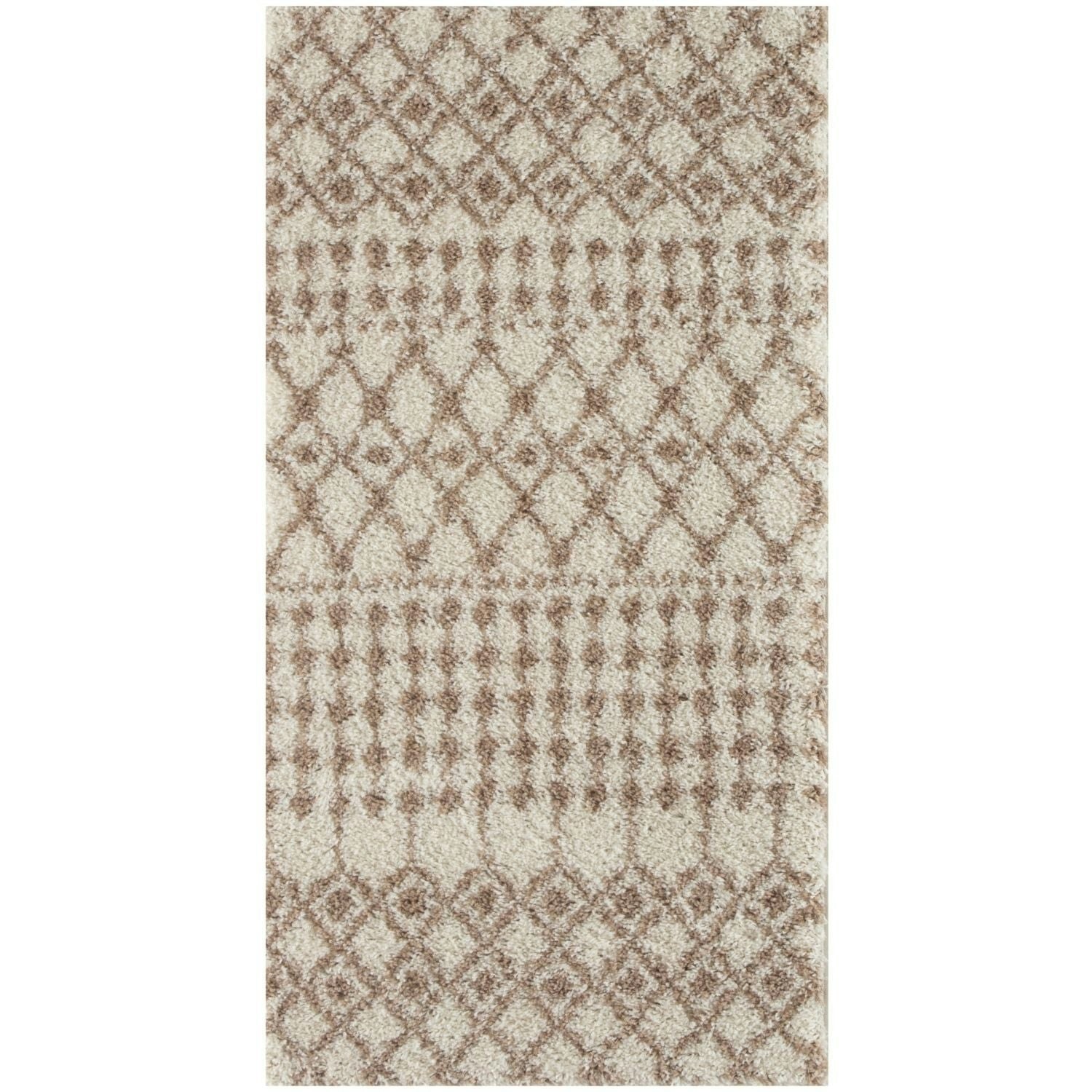 The Rugs Ivory/Beige Moroccan Shaggy Rug | 1030 - 80X150 Cm