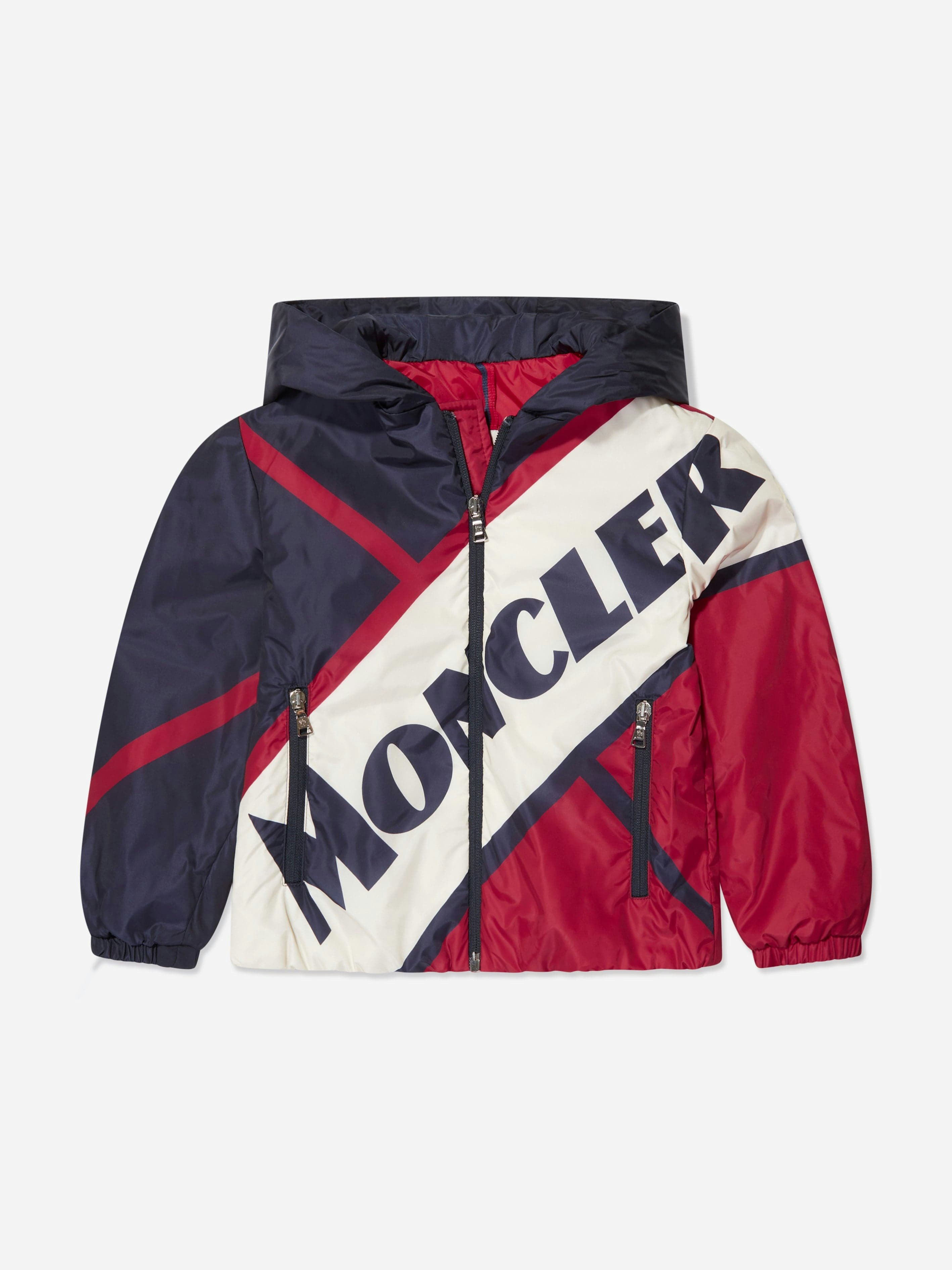 Moncler Enfant Boys Blue Moncler Logo Jacket - 8 Yrs