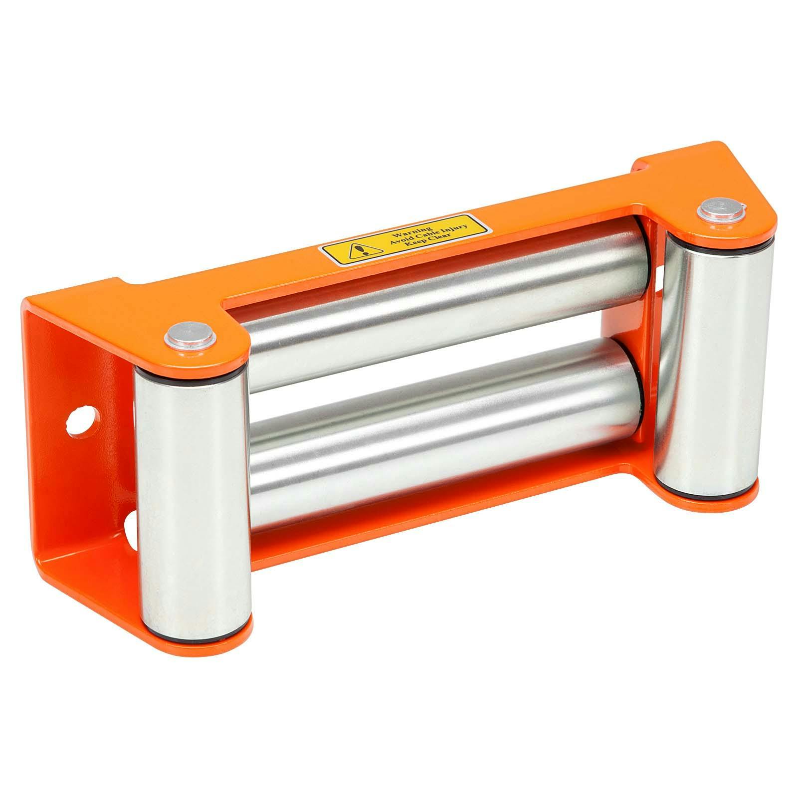 Winchmax Roller Fairlead, Heavy Duty, Orange. Zinc Plated Rollers. - Image 2