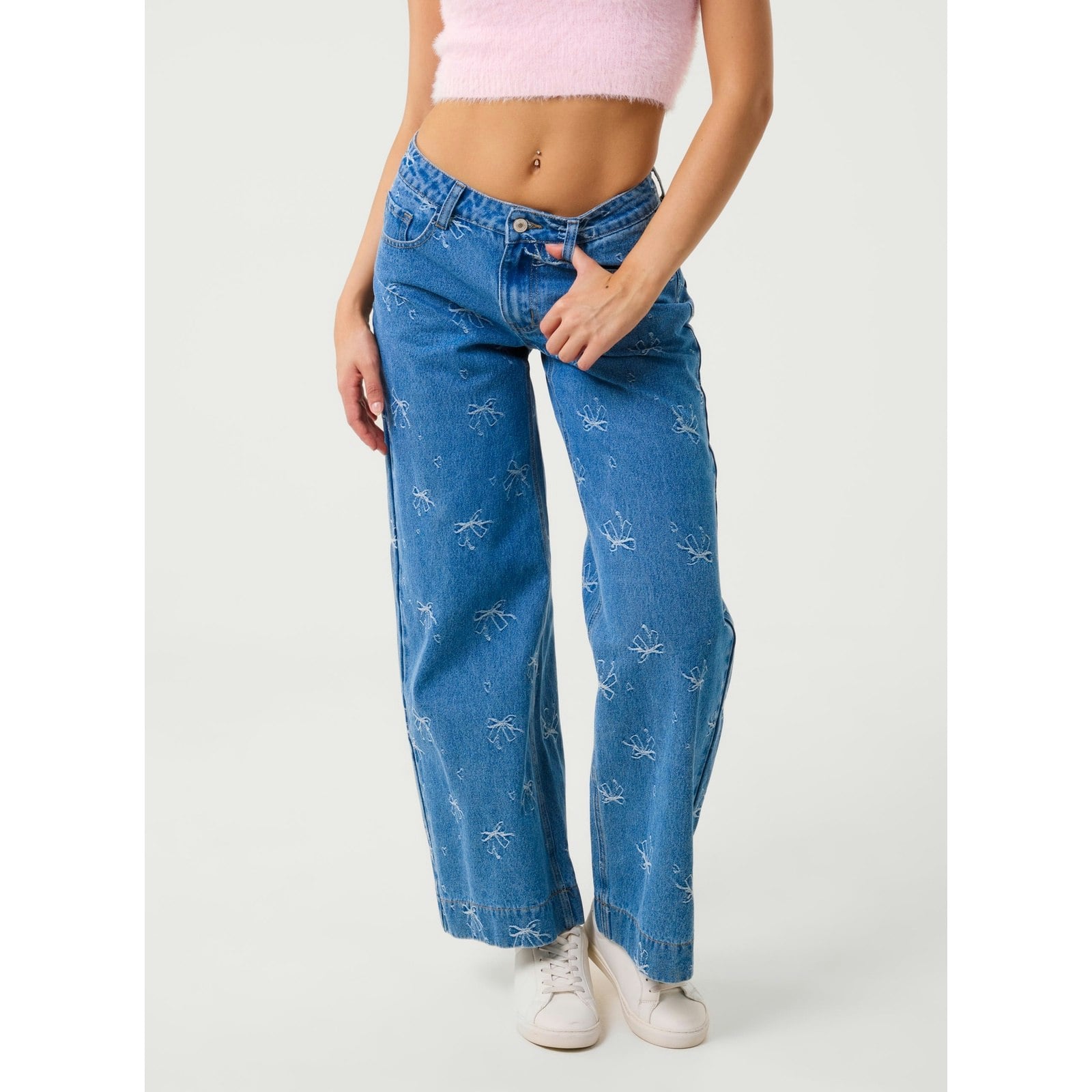 Pink Vanilla Pink/Light/Blue Vanilla Ribbon Bow Jeans - Uk 8
