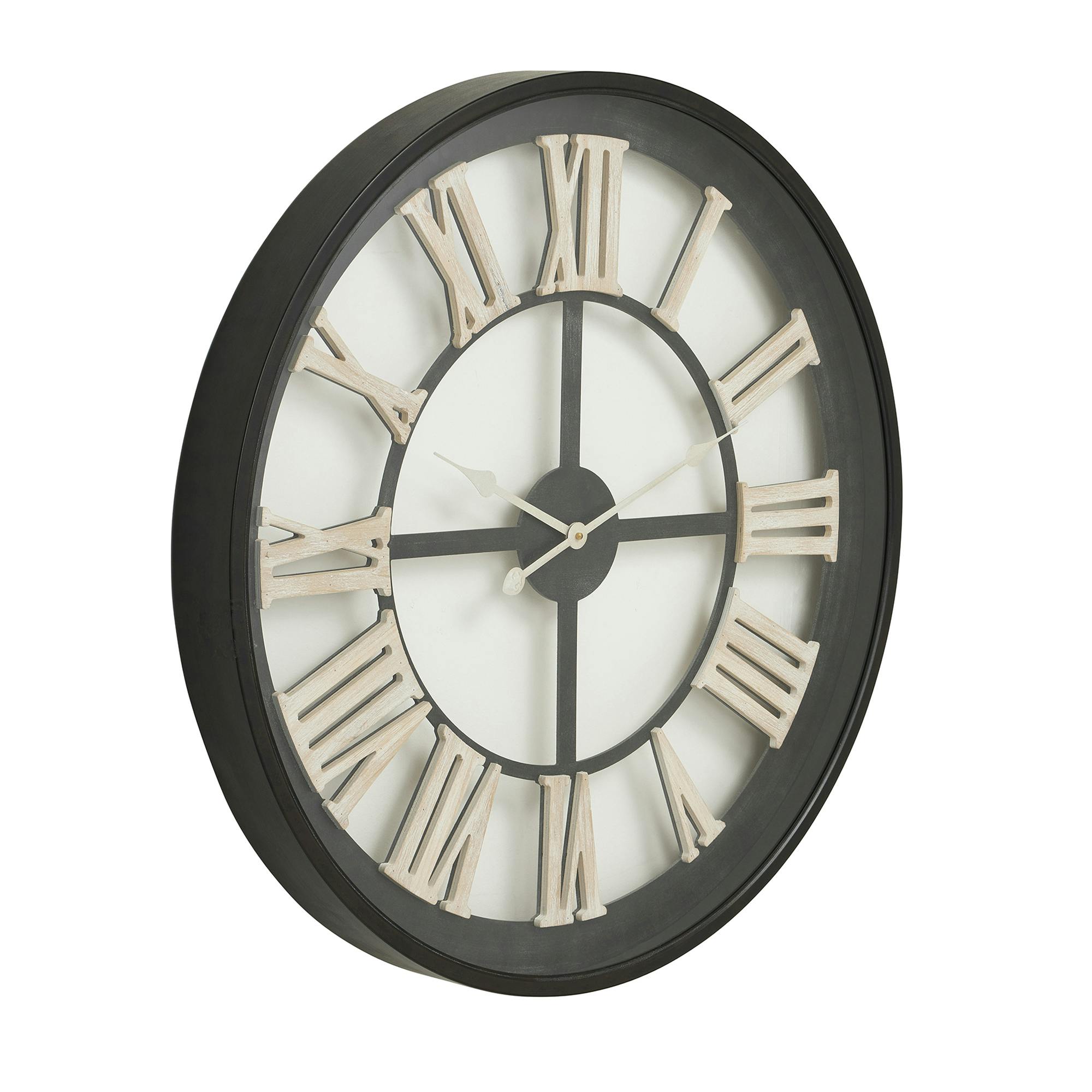 Hill Interiors Black/White Skeleton Wall Clock - One Size - 100% Mixed