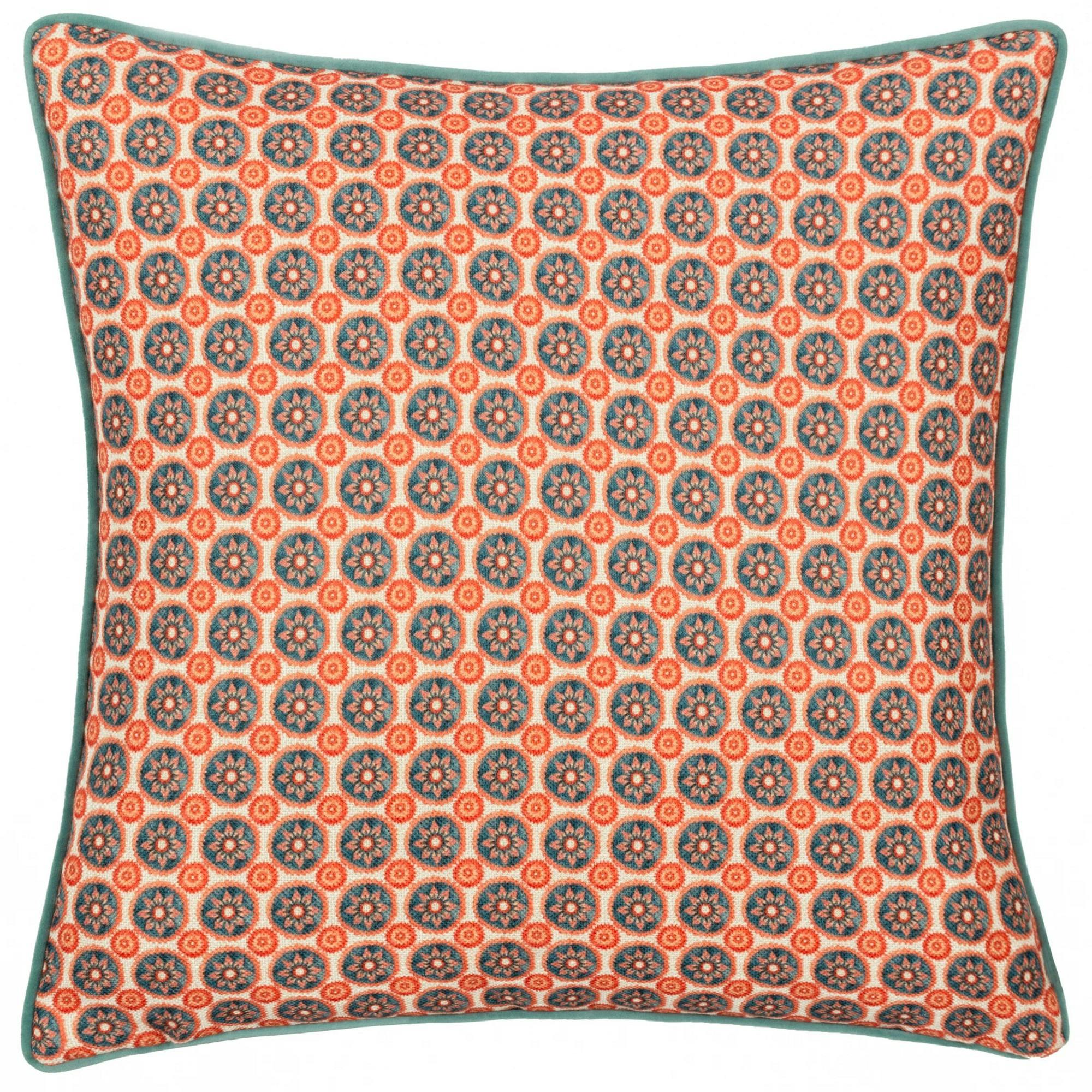 Wylder Blue Onika Geometric Cushion Cover - 50Cm X 50Cm - 100% Polyester
