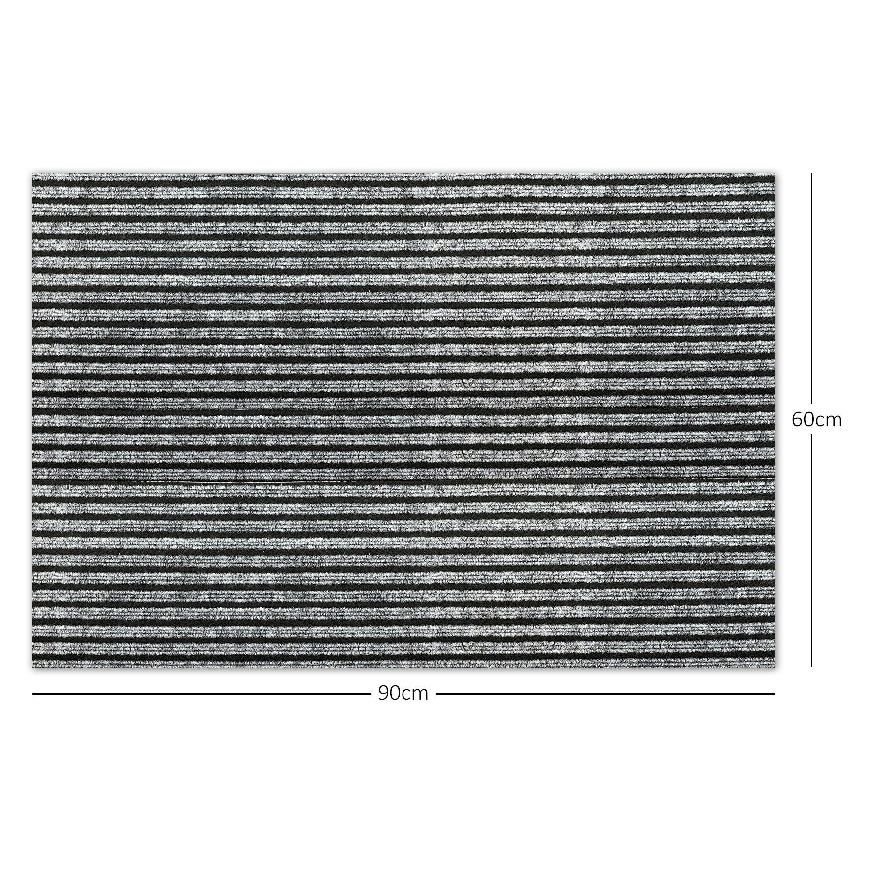 Rackhams Grey Striped Needlefelt Doormat - 90Cm X 60Cm