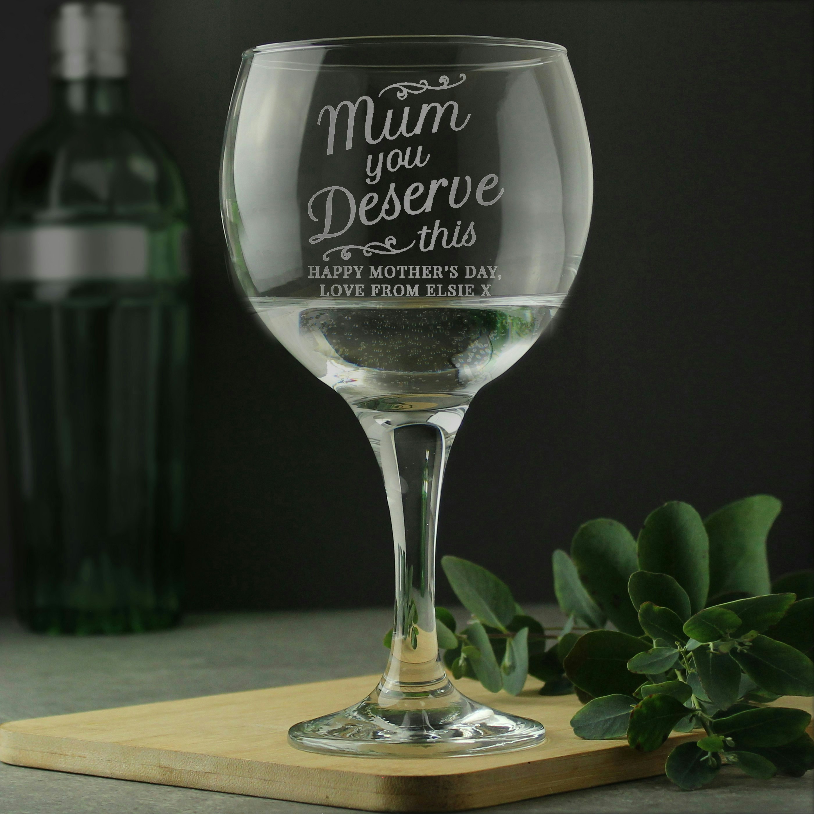 Personalised Memento Company Personalised 'Mum You Deserve This' Gin Balloon Glass