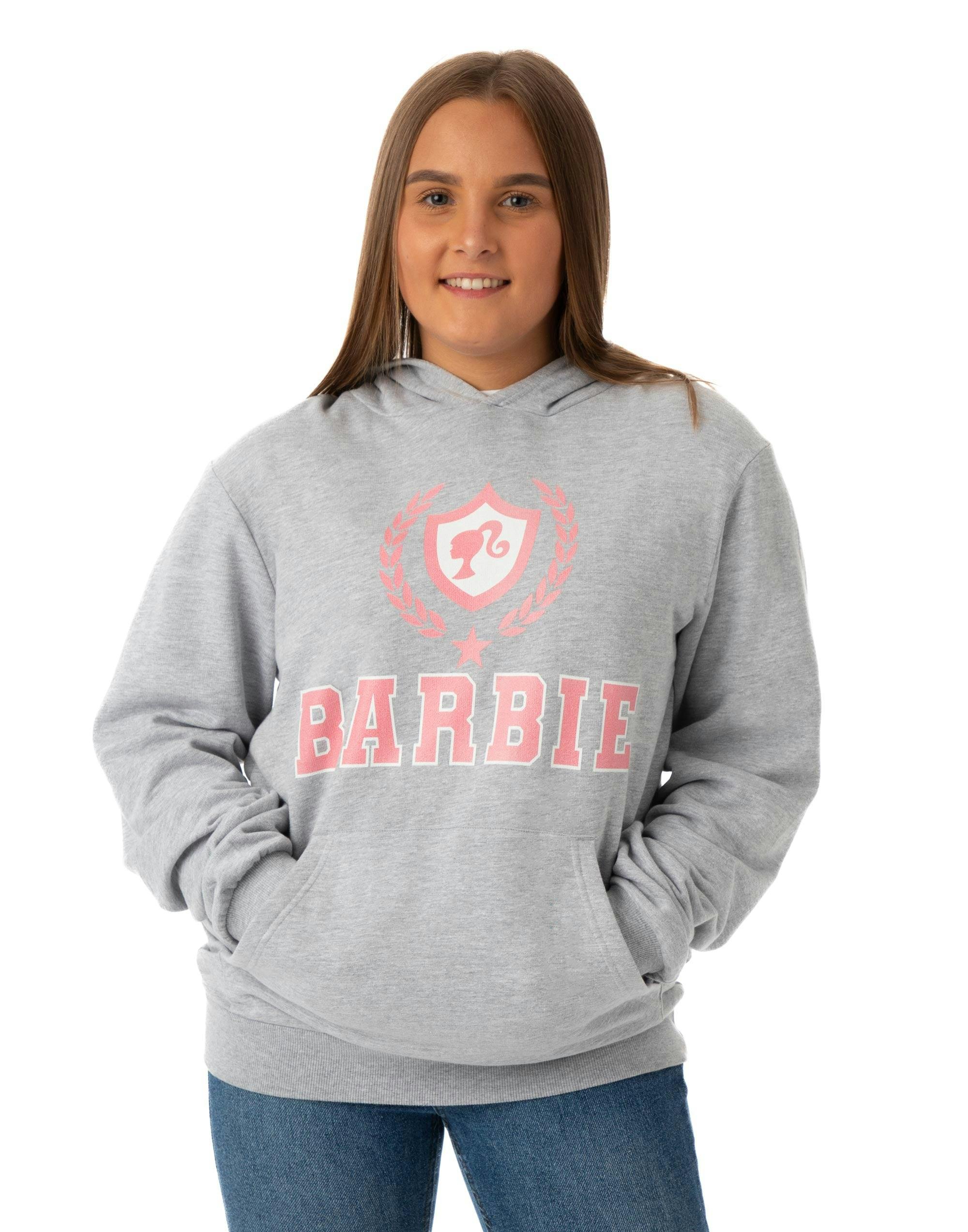 Vanilla Underground Women's Grey Barbie Collegiate Logo Hoodie - Large