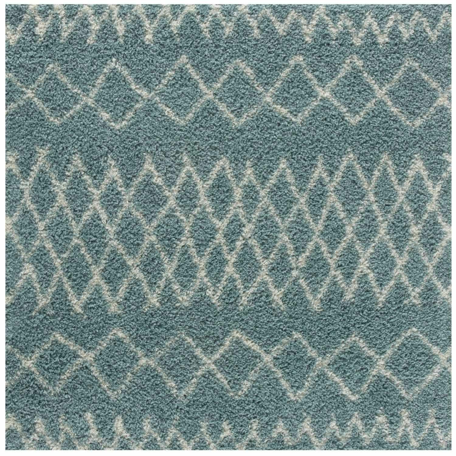 The Rugs Blue Moroccan Duck Egg Shaggy Rug | 950 - 120X120 Cm
