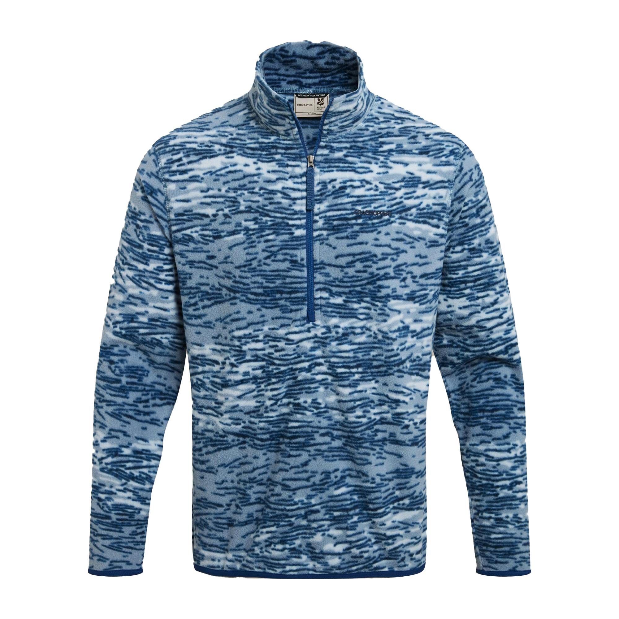 Craghoppers Men's National Trust Irt Print Fleece Top - Juniper Berry - L - Juniper Berry - 100% Recycled Polyester