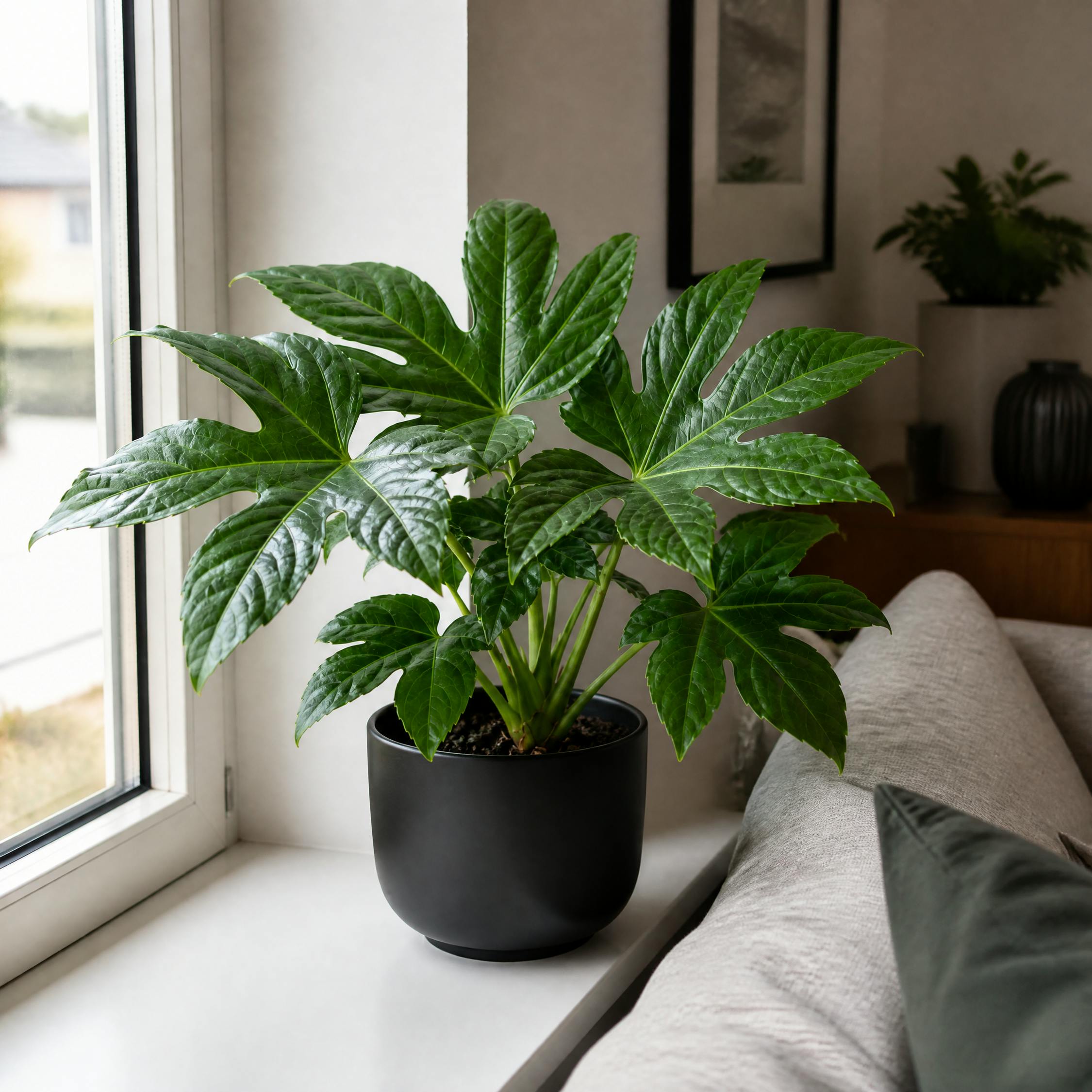 Plants By Post Fatsia Paper Plant E - Matt Black - Image 2