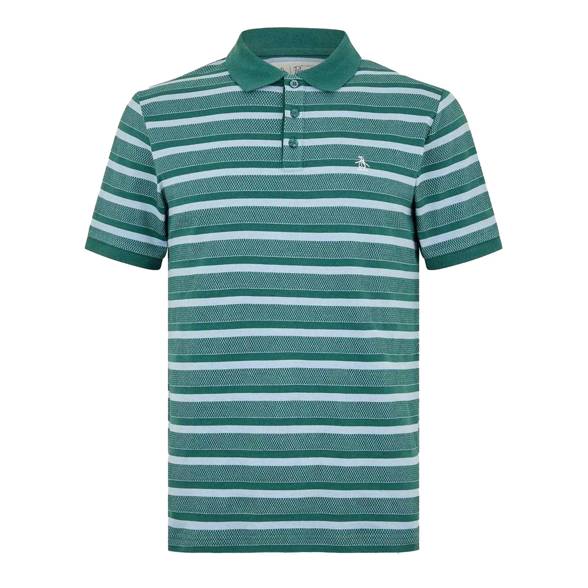 Original Penguin Men's Striped Polo Shirt - June Bug - M - June Bug - 100% Mixed