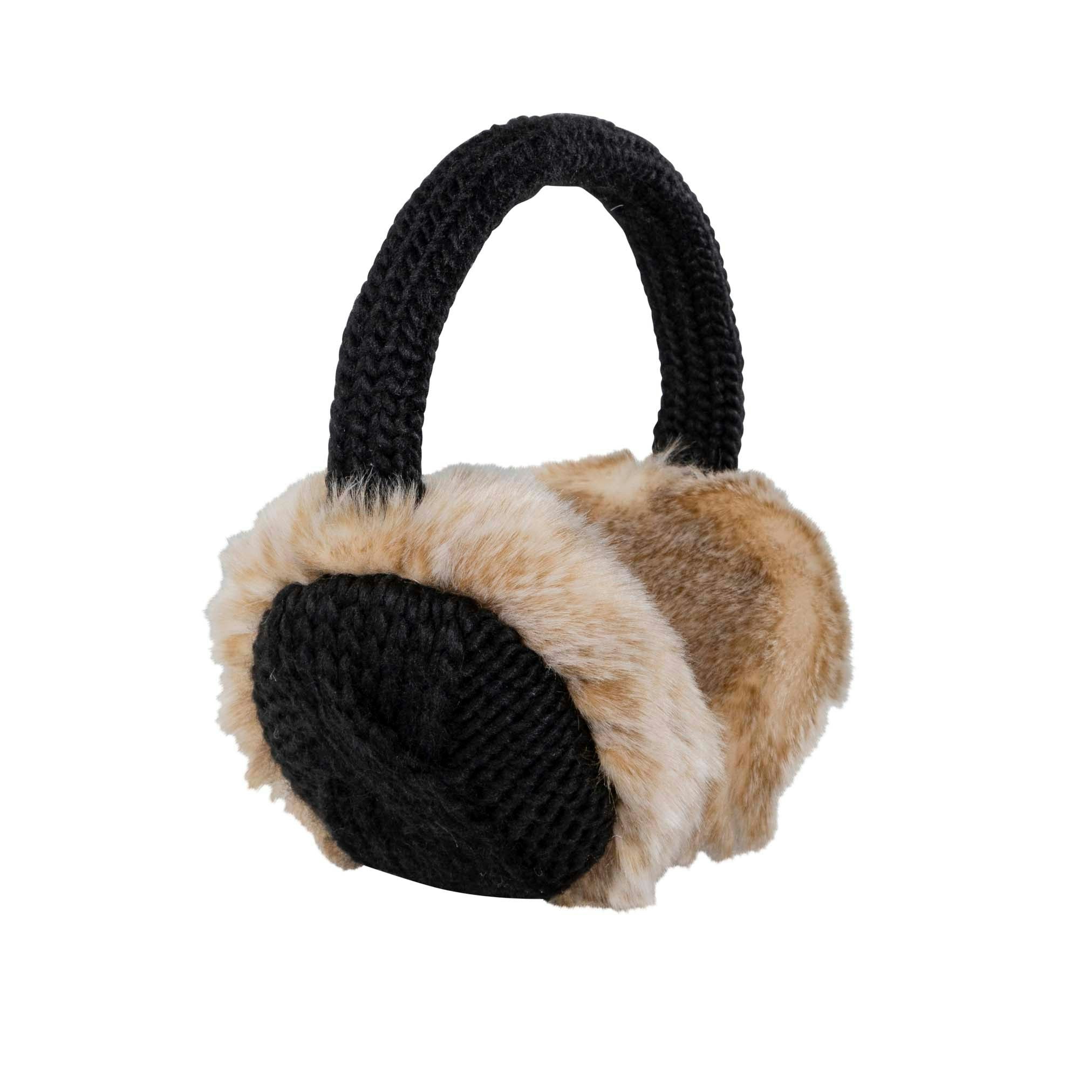 Aran Traditions Black Aran Cable Ear Muffs