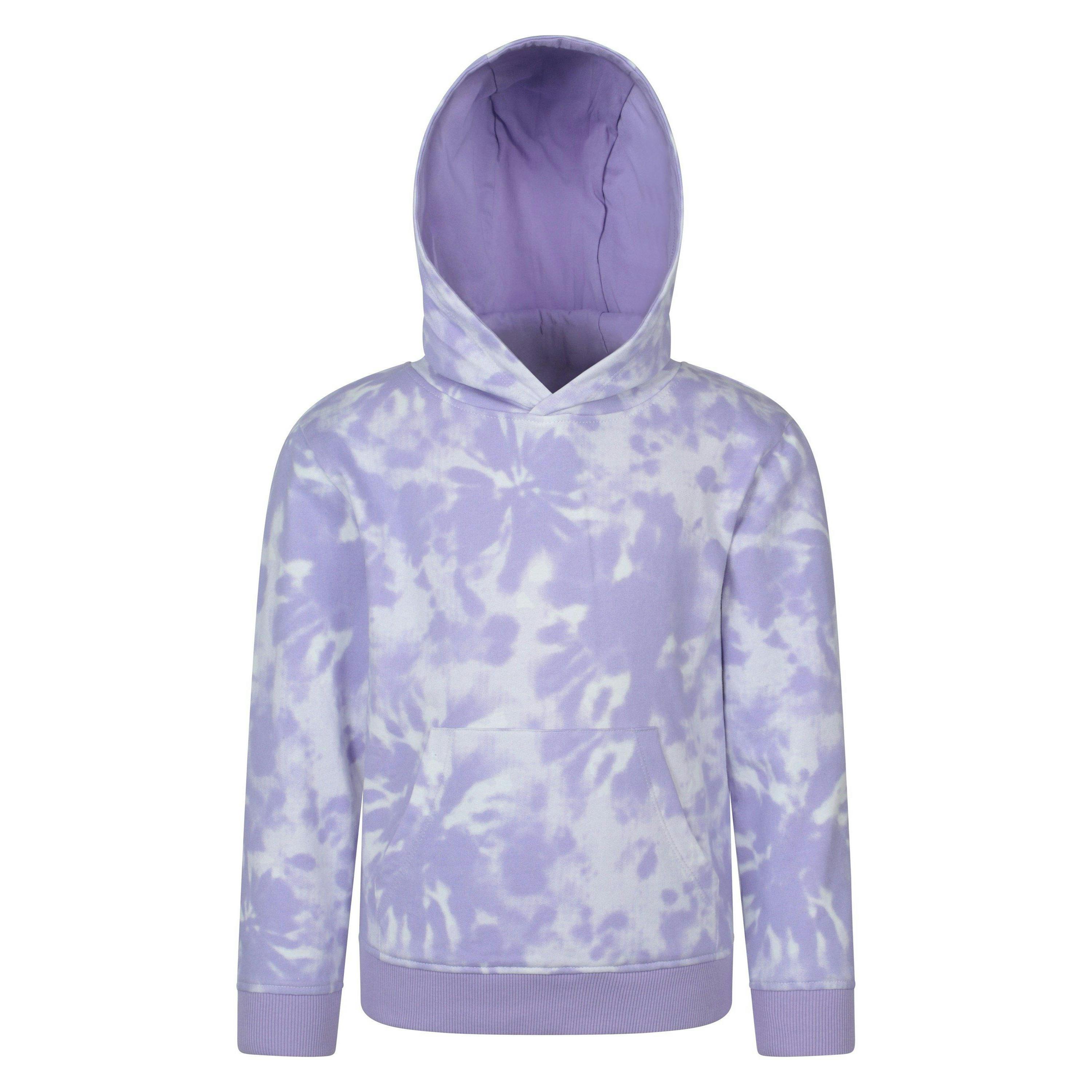Mountain Warehouse Purple Kids Tie Dye Organic Hoodie - 13 Years - 50% Organic Cotton/50% Elastane