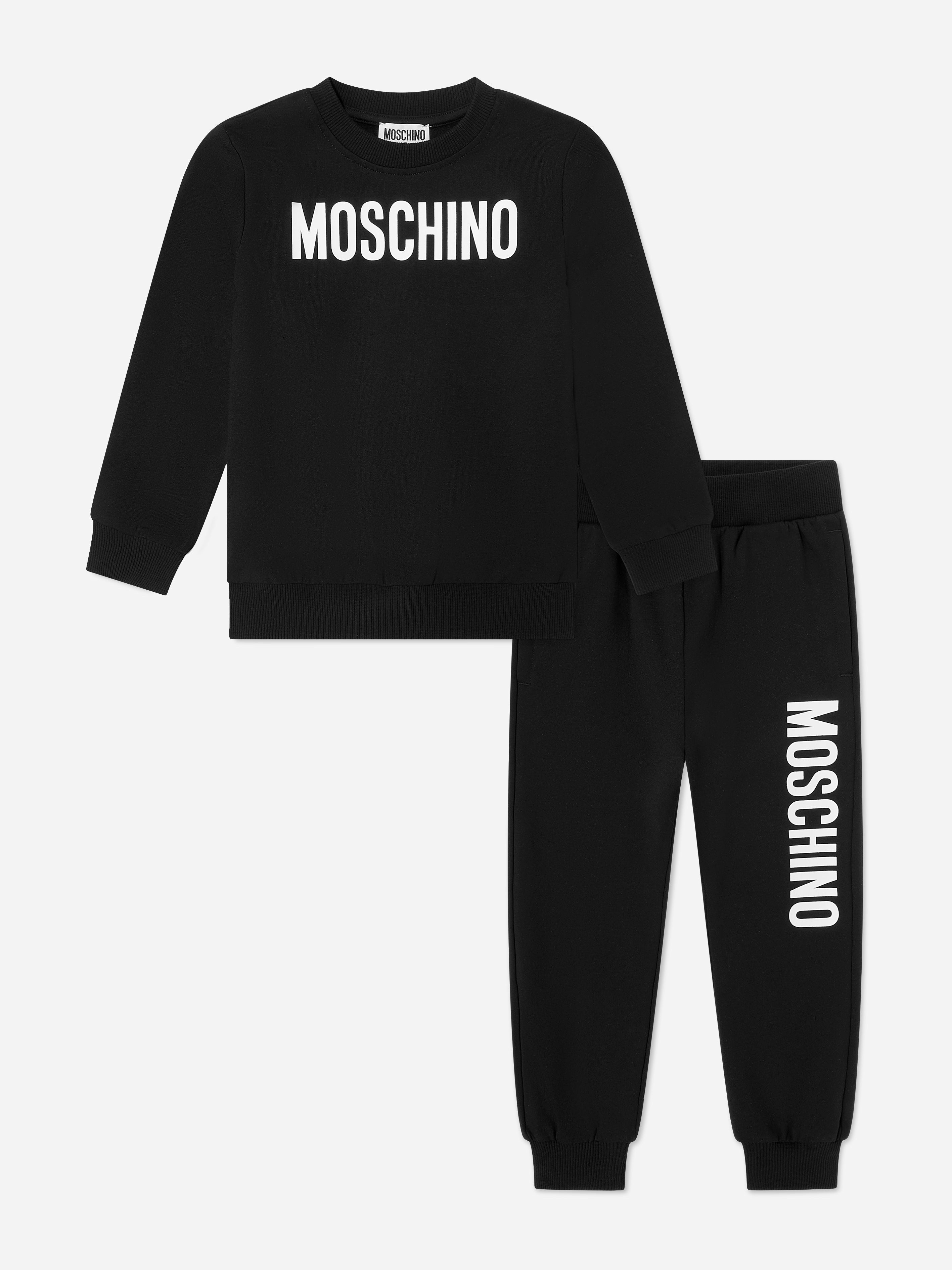 Moschino Kids Boys Black Logo Tracksuit In - 4 Yrs