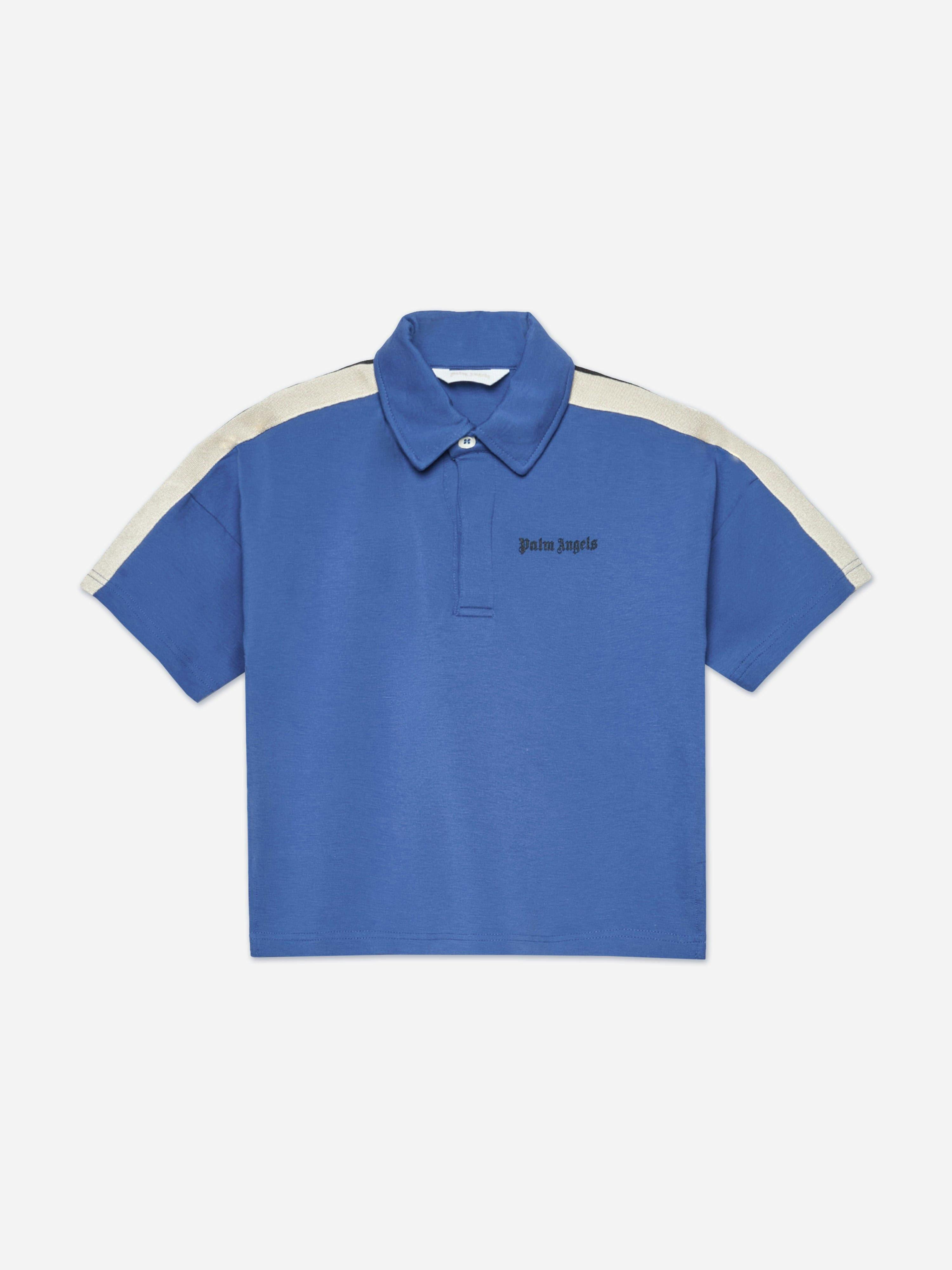 Palm Angels Boys Blue Track Polo Shirt In - 12 Yrs