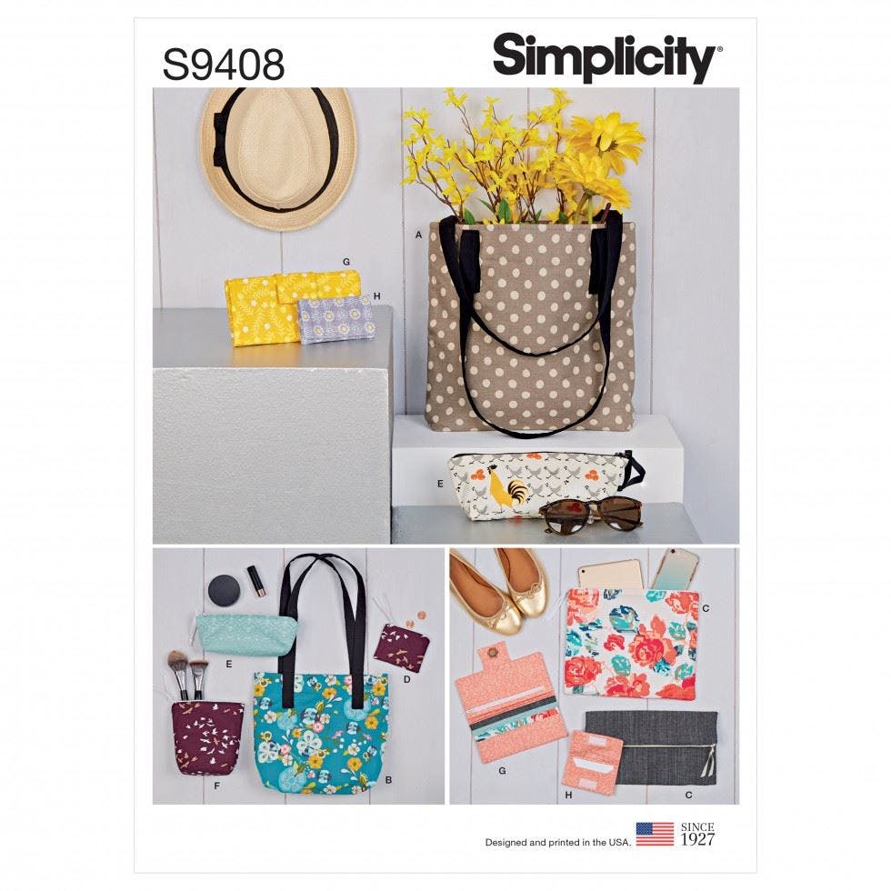 Simplicity Sewing Pattern 9408, Bags Os (One Size) - Easy - Os (One Size)