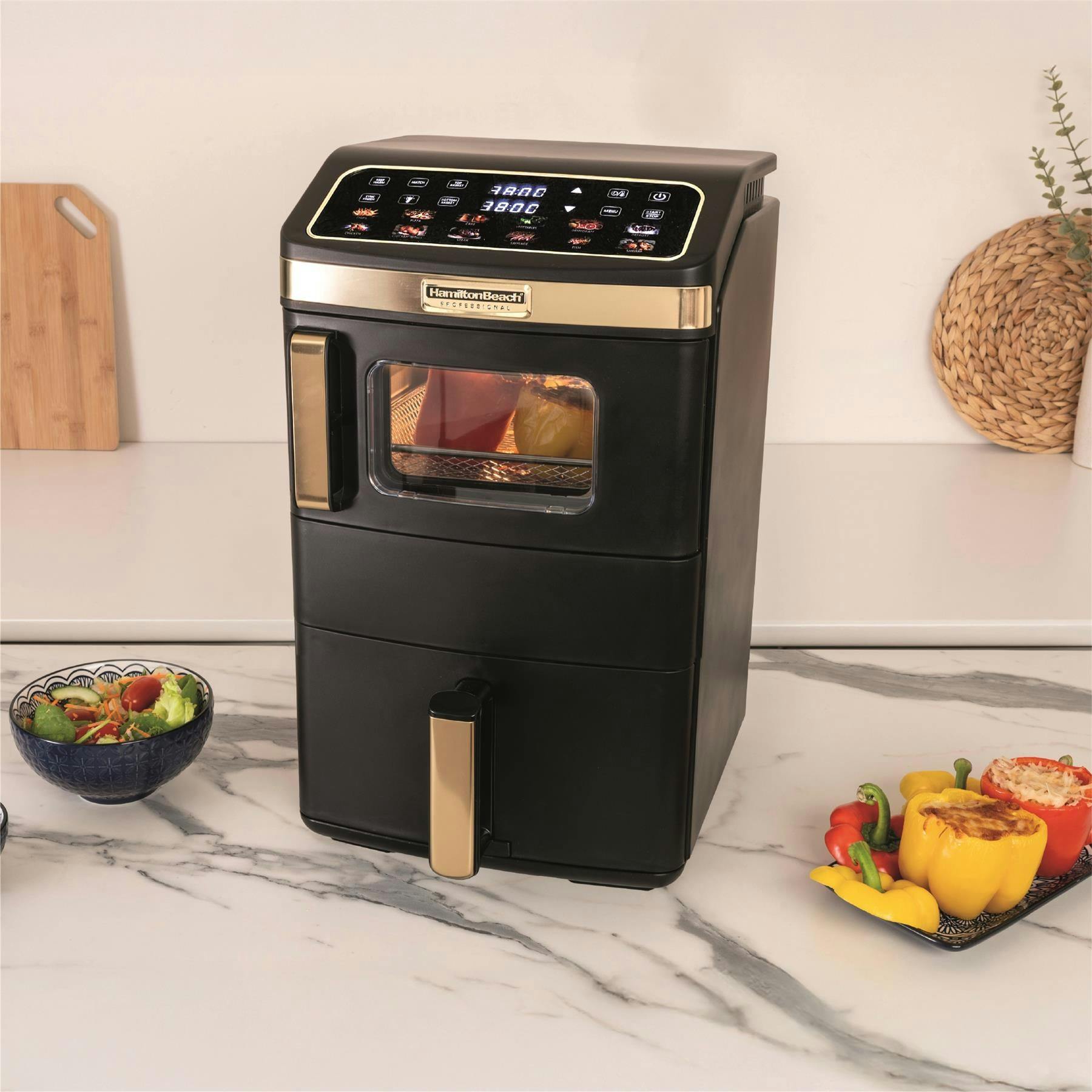 Hamilton Beach Black Professional Dualstack 14.5L Air Fryer Oven - & Brushed Brass