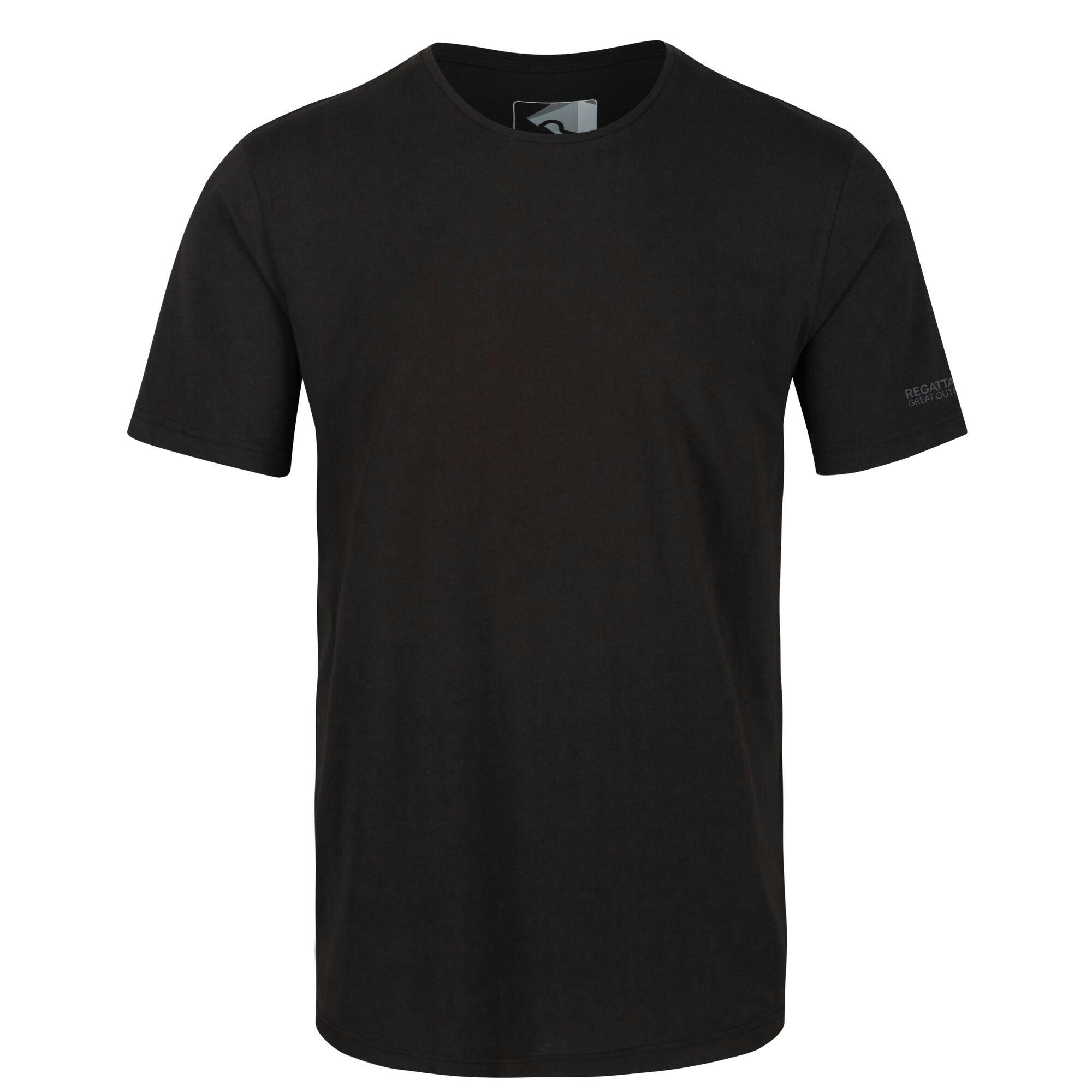 Regatta Men's Black Tait Lightweight Active T-Shirt - M - 100% Cotton