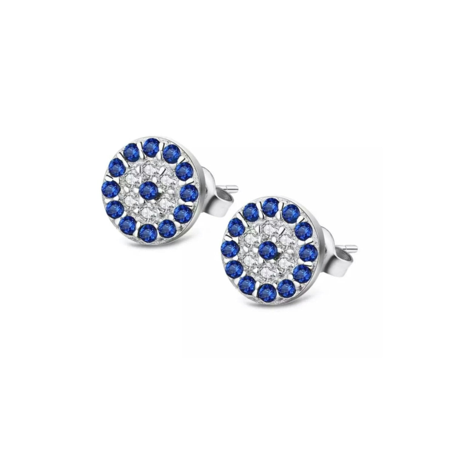 Spero London Silver Mini Evil Eye Stud Earring In Sterling