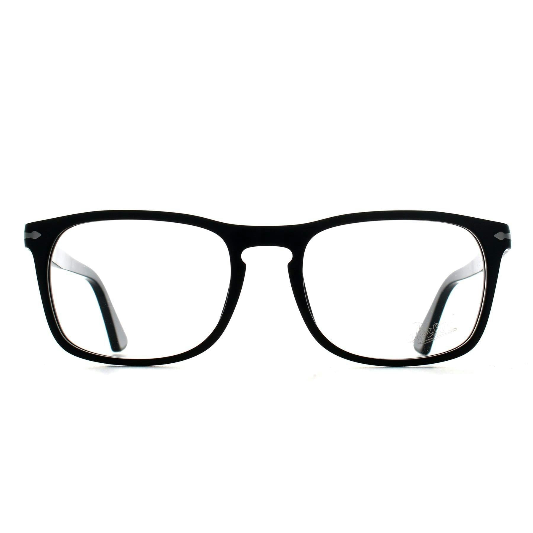 Persol Unisex Transparent Po3344v 95 Optical Frames Acetate Black Pillow Normal - Image 4