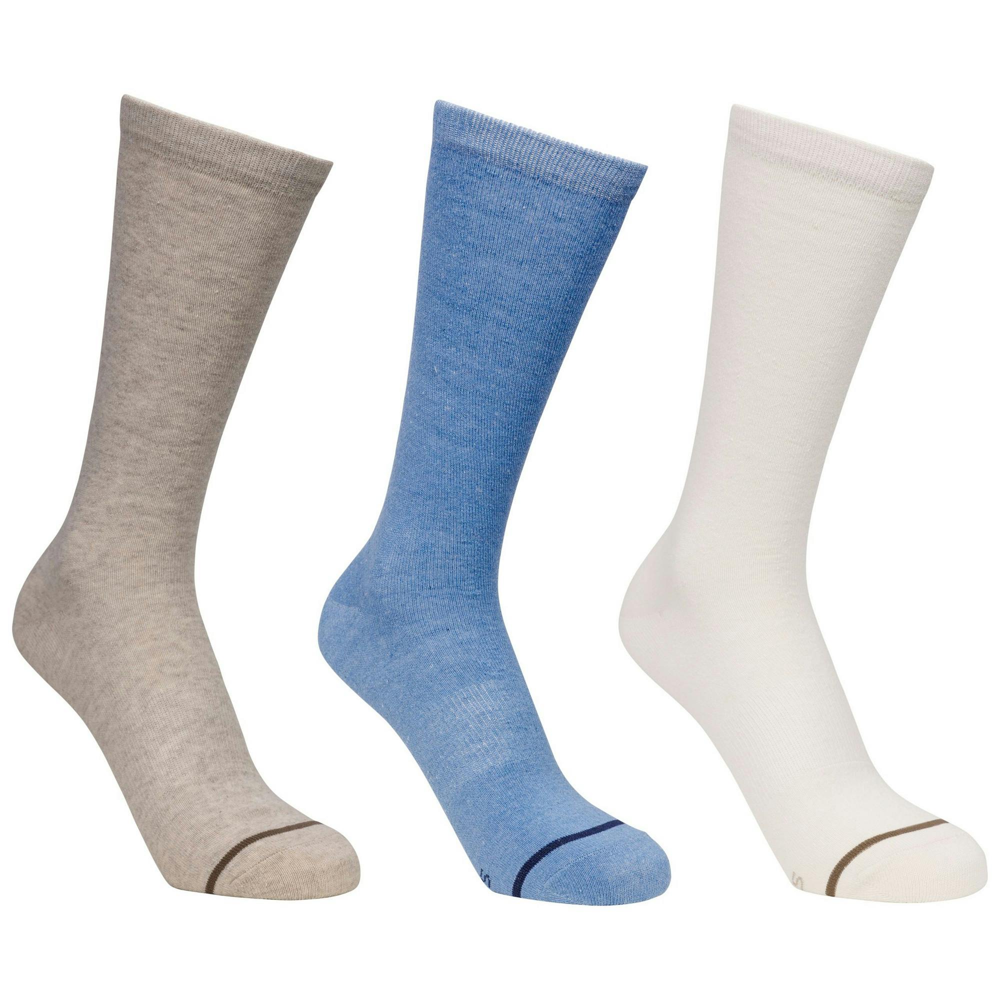 Trespass (3 Uk-6 Uk, Oatmilk/Cream/Storm Blue) Unisex Adult Heathan Socks (Pack Of 3) - Image 2