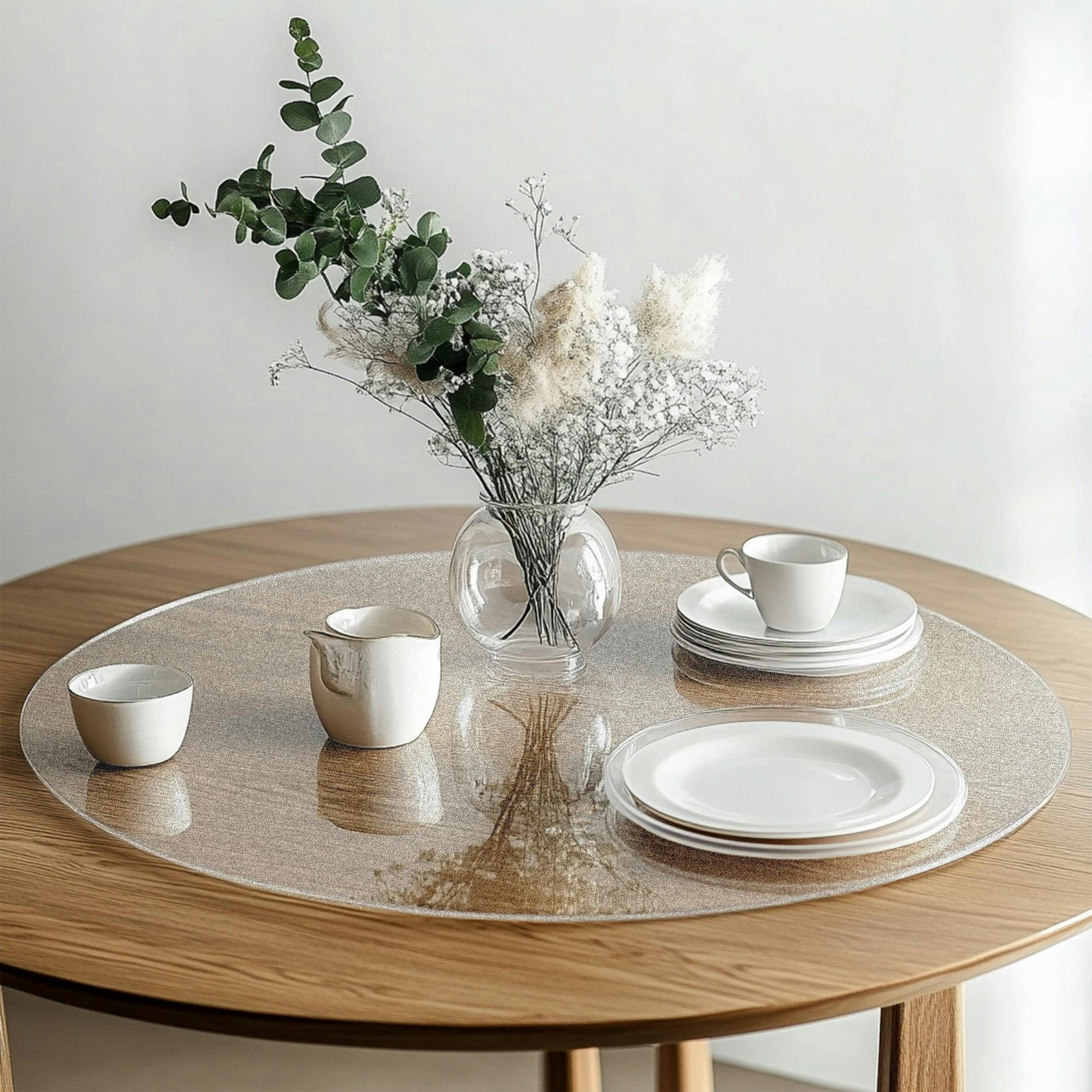 Nicoman Pvc Round Table Protector Mat - Transparent / Frosted - 120Cm - Frosted
