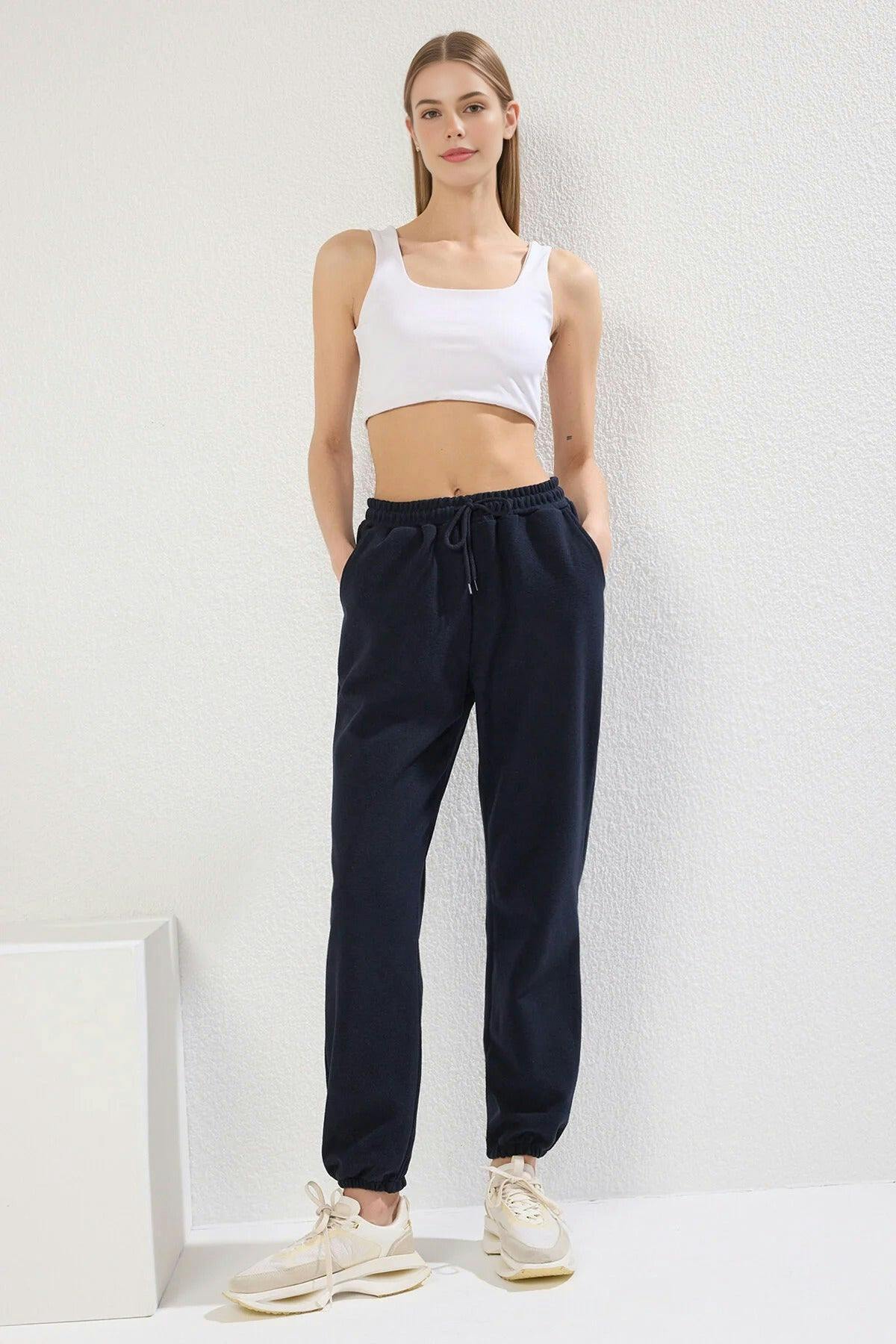 Wovcor Relaxed Fit Knit Jogger With Pockets - Navy - S