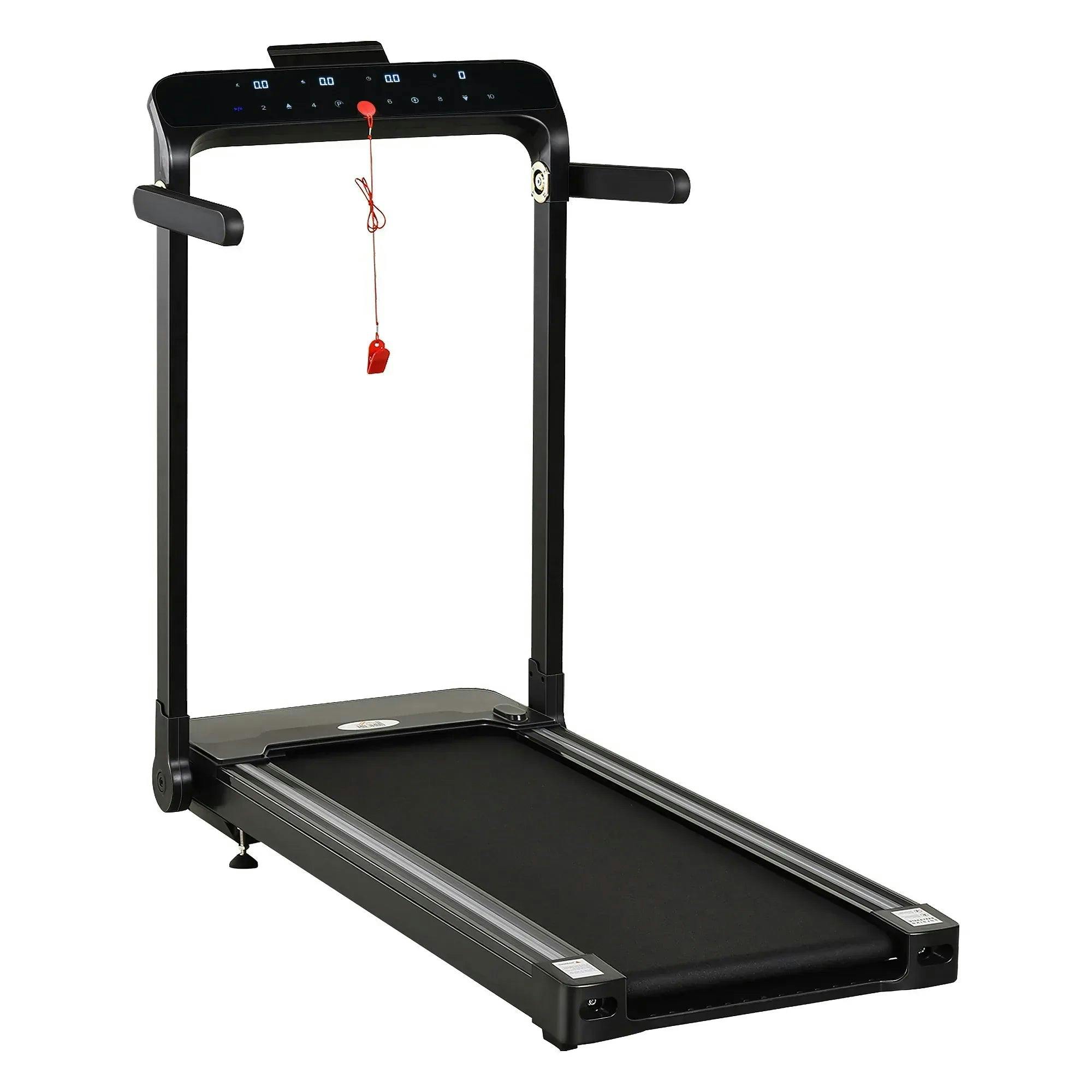 HOMCOM 5 Speed Foldable Electric Treadmill - 600W Motor - 12km/h - LED Screen - Black - Image 6