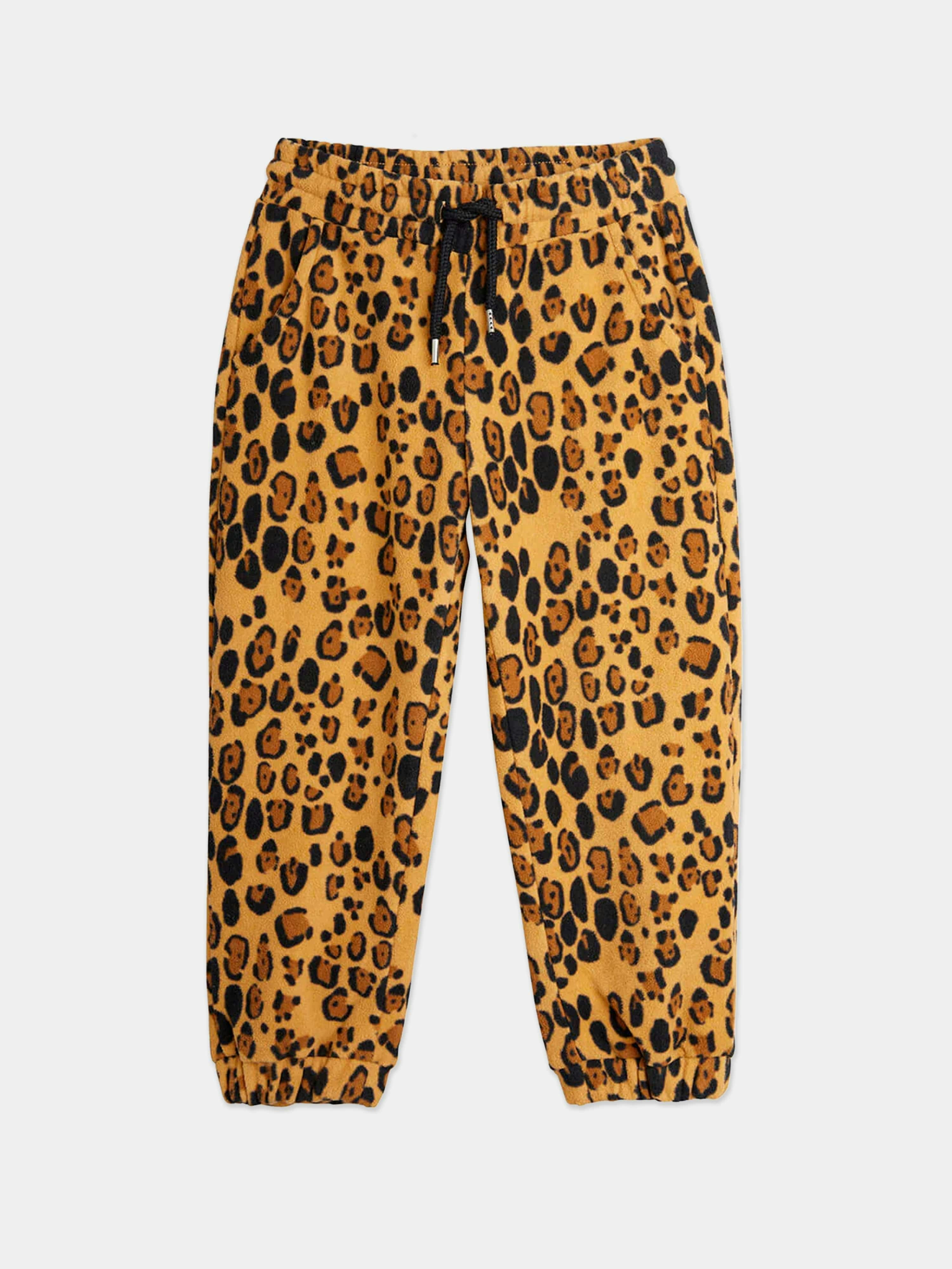 Mini Rodini Girls Brown Leopard Joggers In - 7-9Yrs