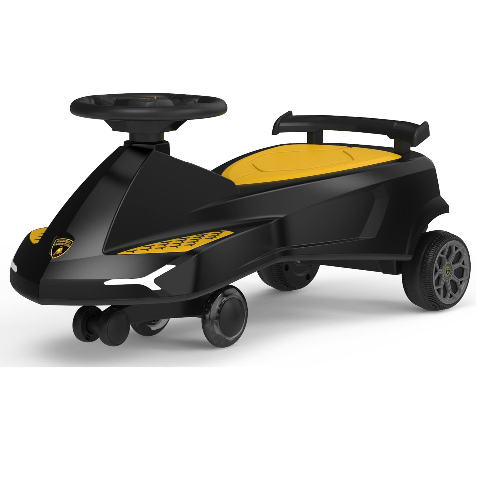 Rexco Light Lamborghini Swing Car Ride On Swivel Scooter Kids Toy Wiggle Gyro Twist & Go