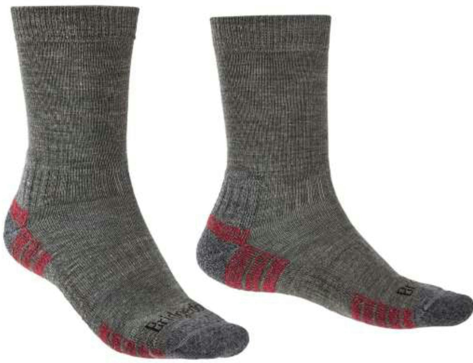 Bridgedale Men's Grey Lightweight Merino Performance Hiking Crew Socks {Br-710152} - Heather - Large