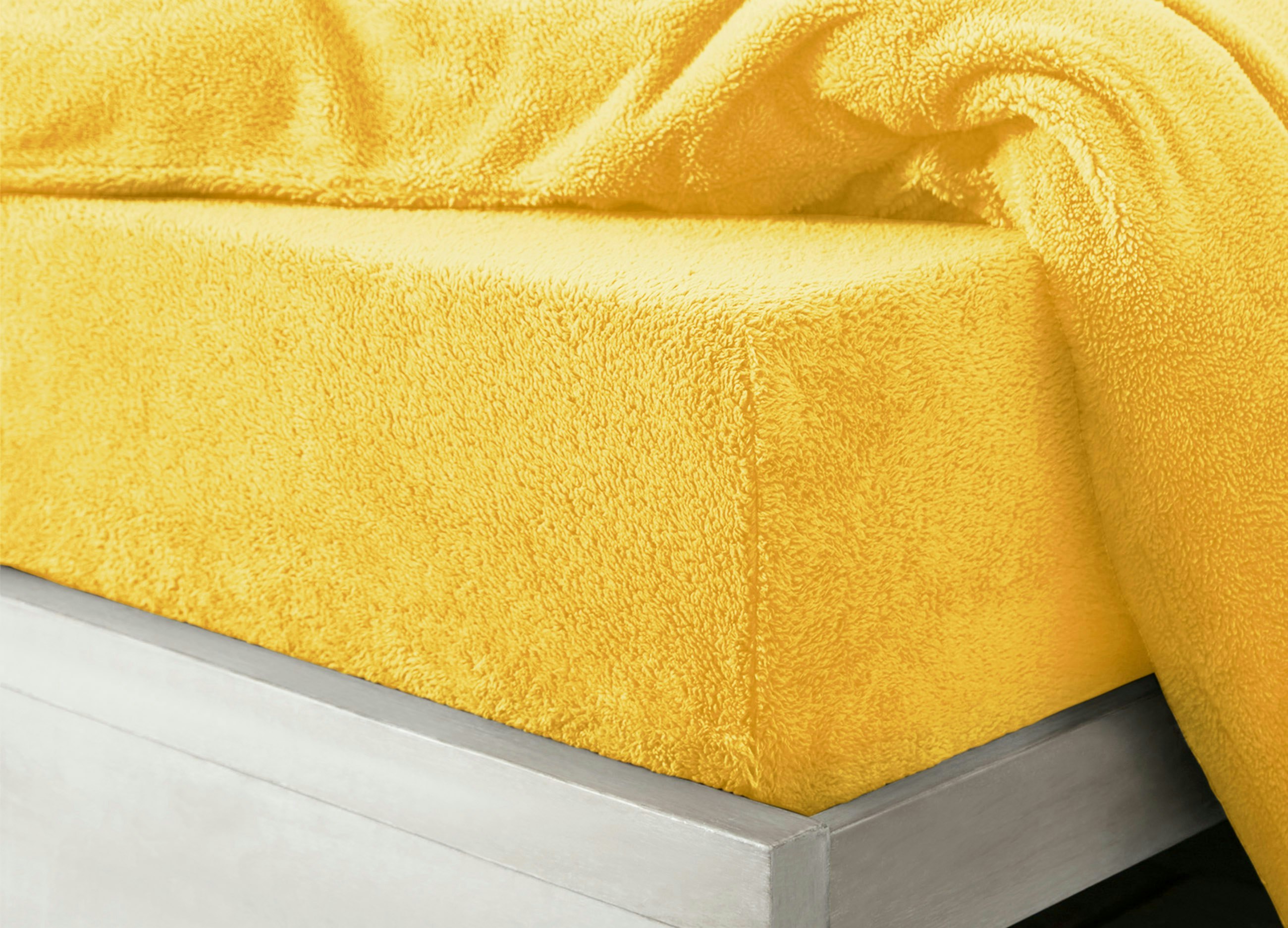 Rackhams Teddy Fleece Warm And Cosy Fitted Sheet - Ochre - Super King