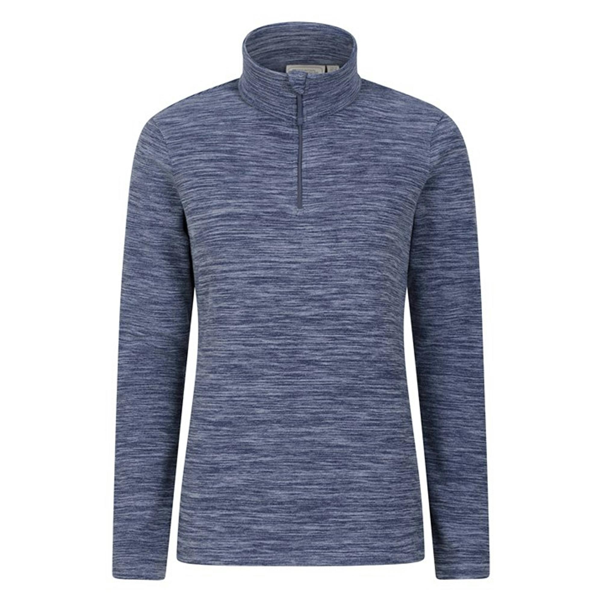 Mountain Warehouse Women's Dark/Blue Snowdon Melange Fleece Top - 14 Uk - 100% Polyester